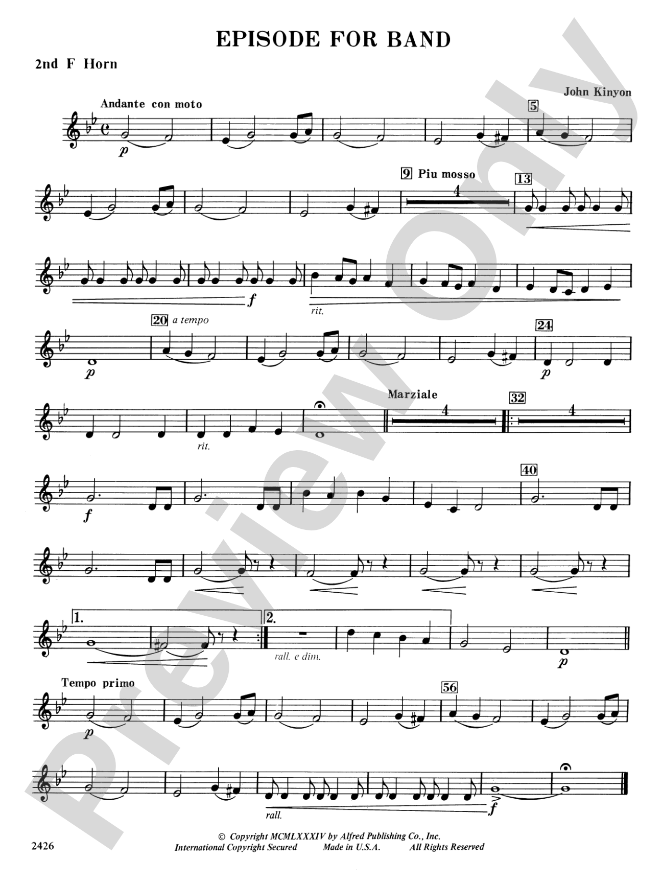 Episode for Band: 2nd F Horn