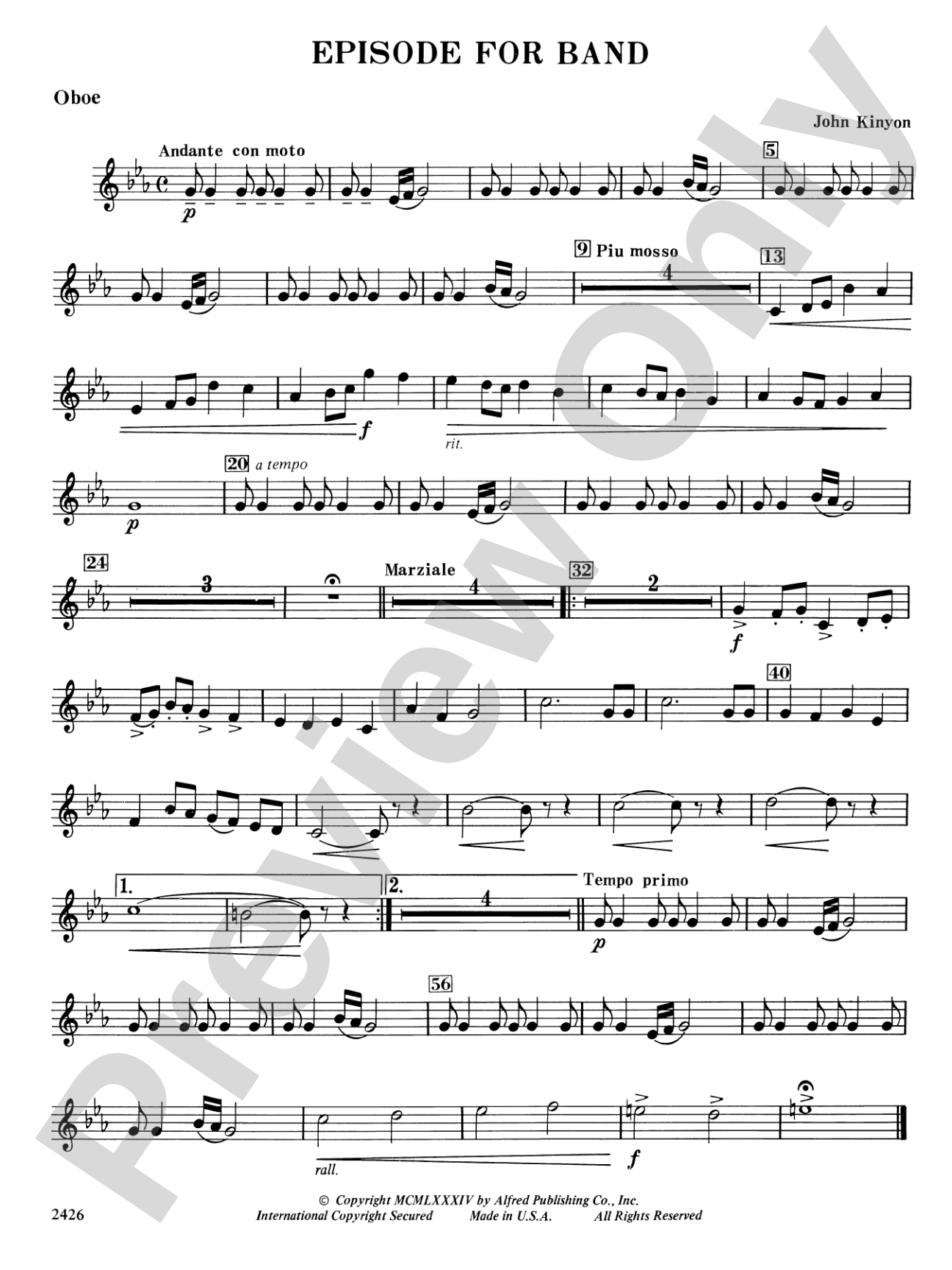 Episode for Band: Oboe