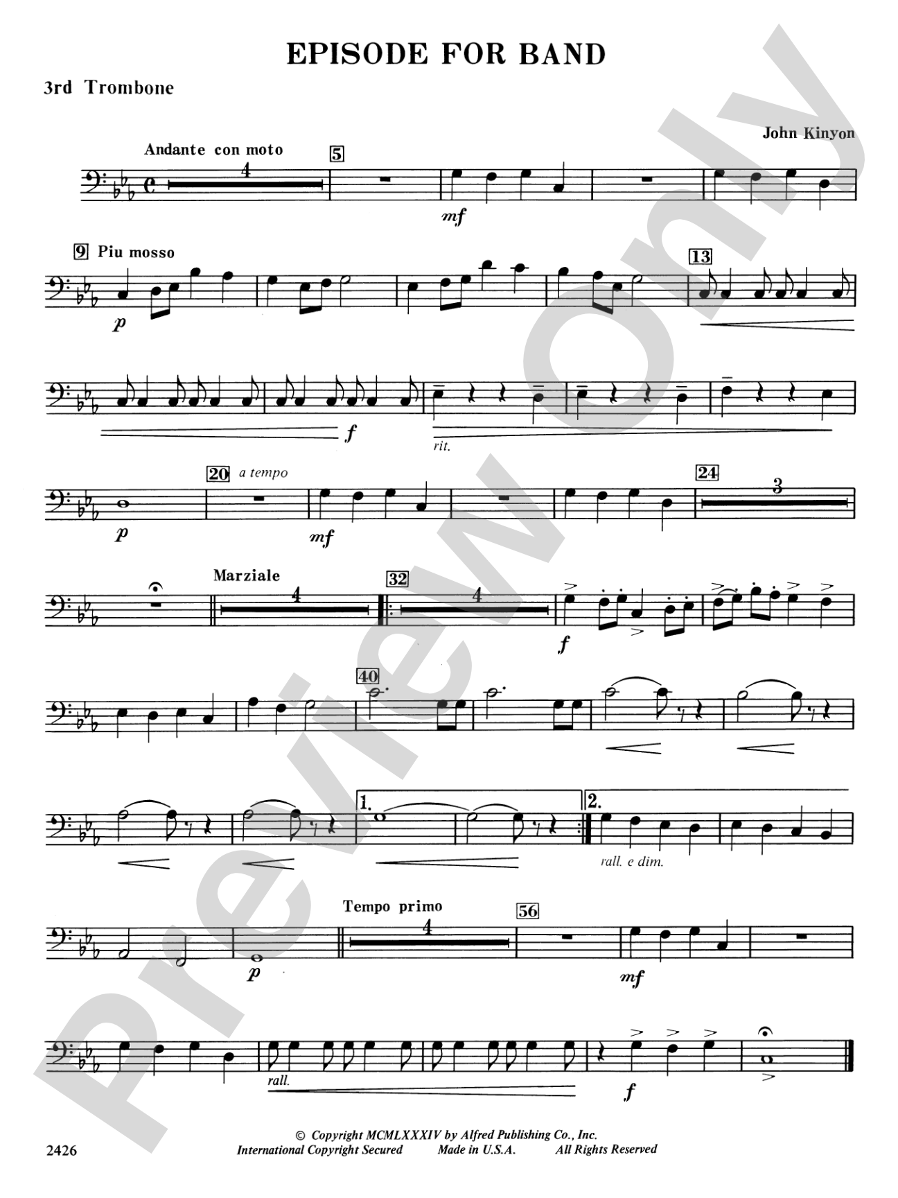 Episode for Band: 3rd Trombone