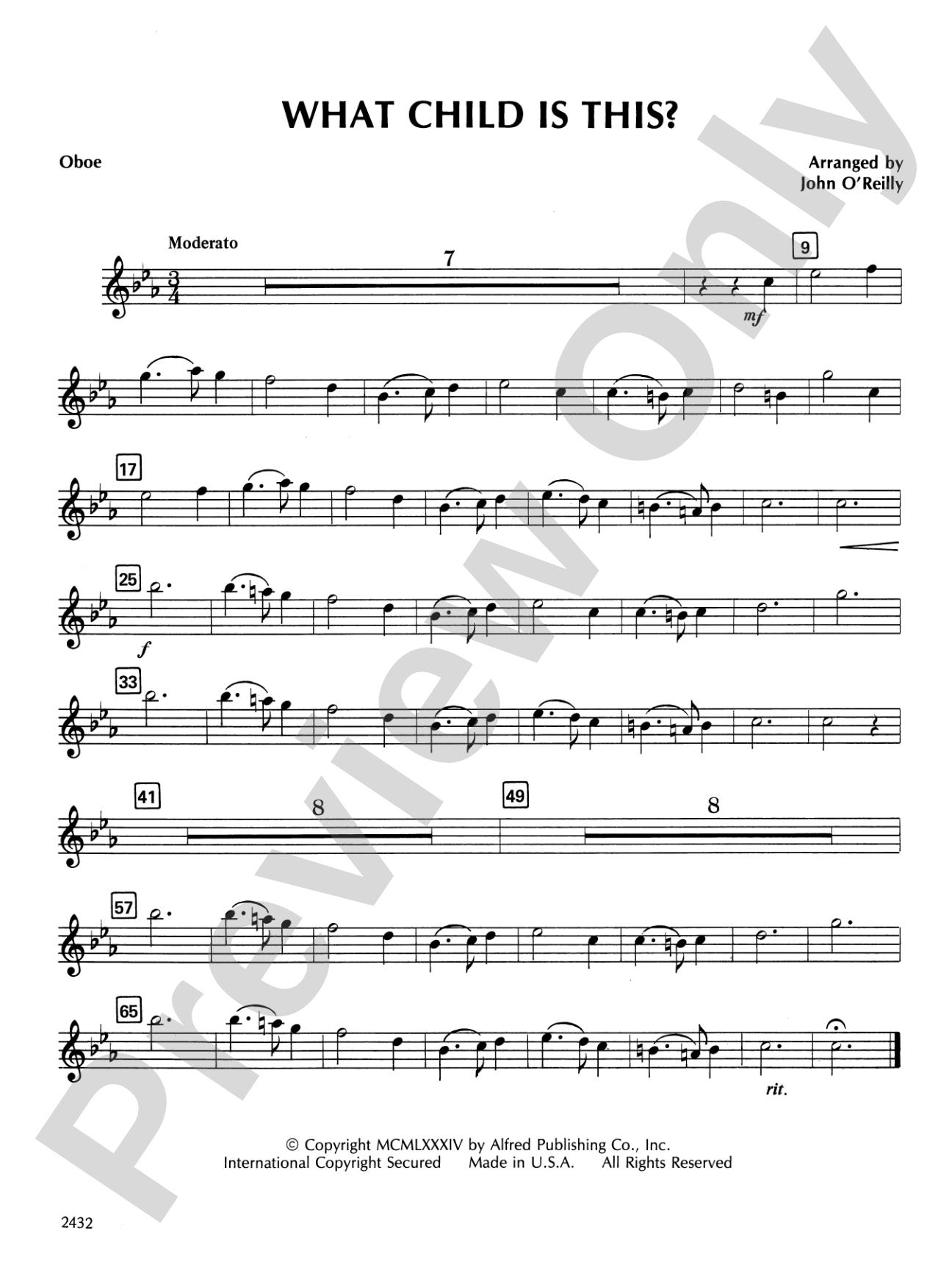 What Child Is This?: Oboe