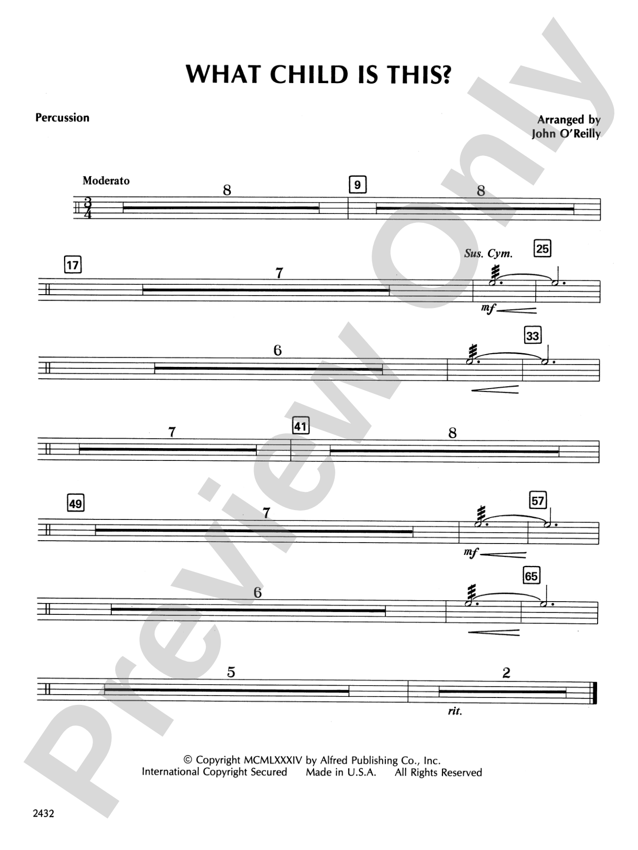 What Child Is This?: 1st Percussion