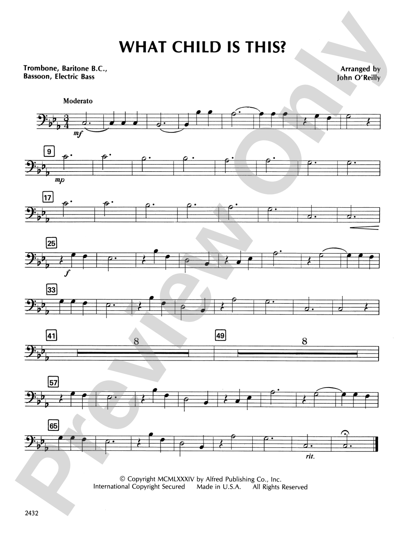 What Child Is This?: 1st Trombone