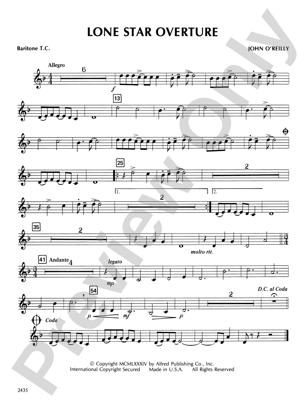 Lone Star Overture: Baritone T.C.