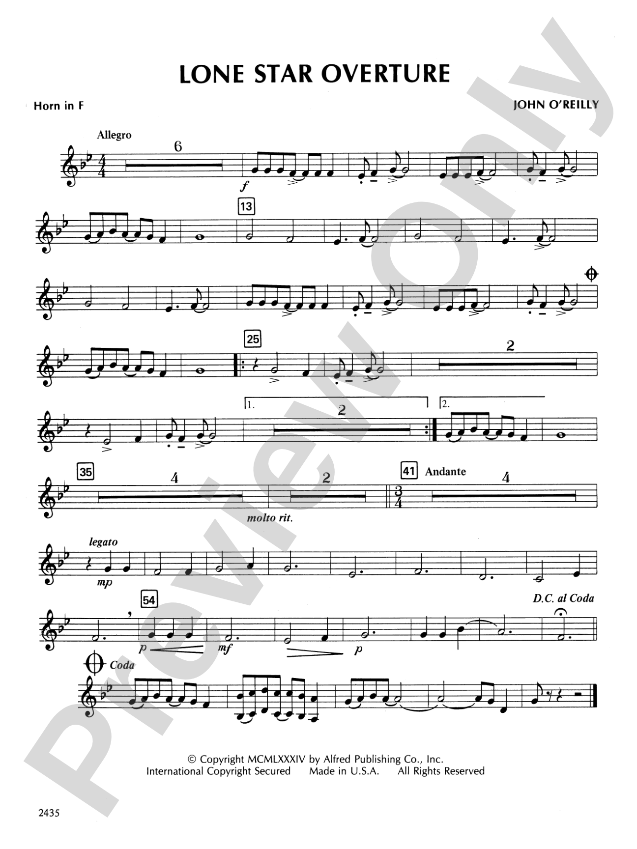 Lone Star Overture: 1st F Horn