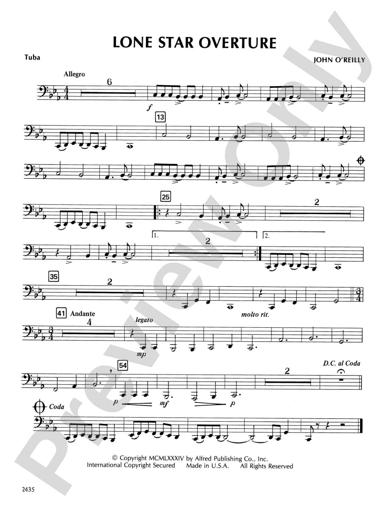 Lone Star Overture: Tuba