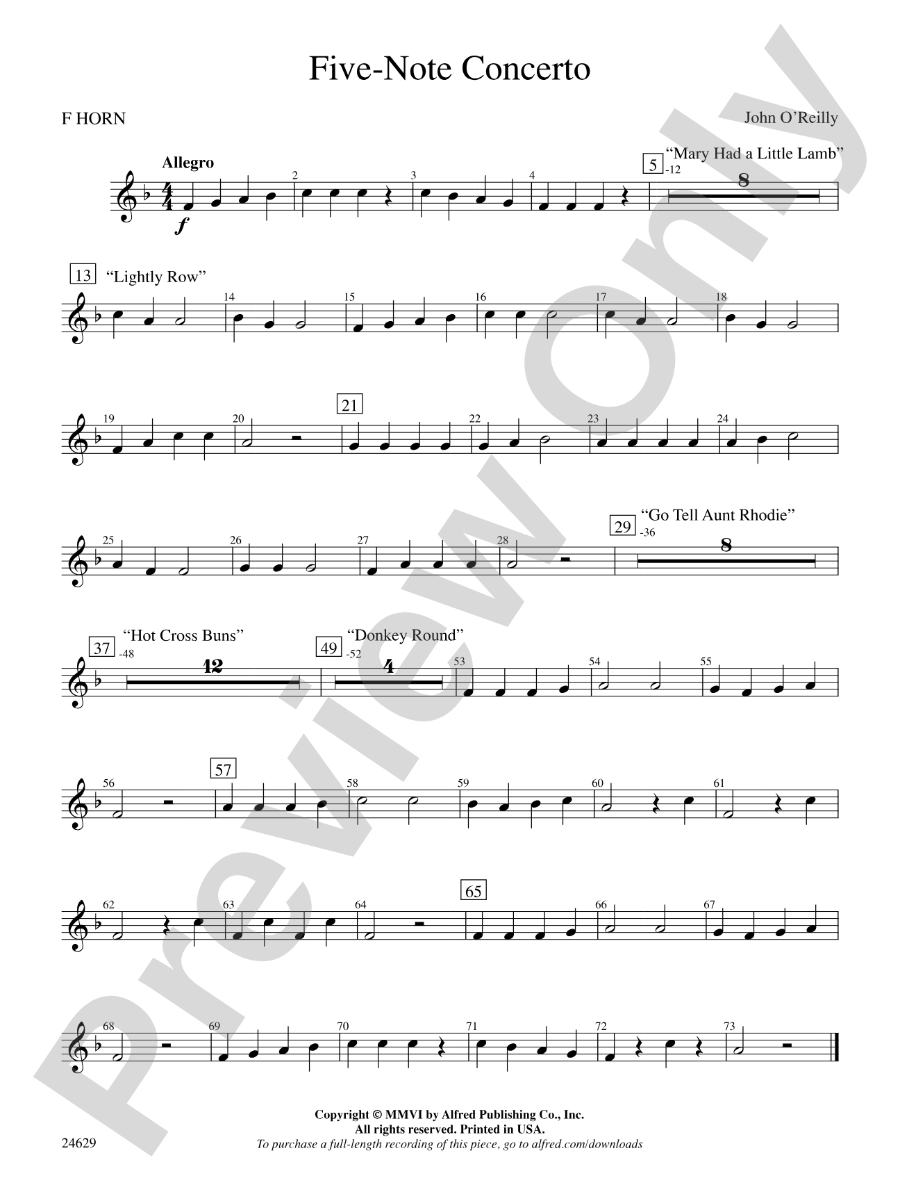 Five-Note Concerto: 1st F Horn