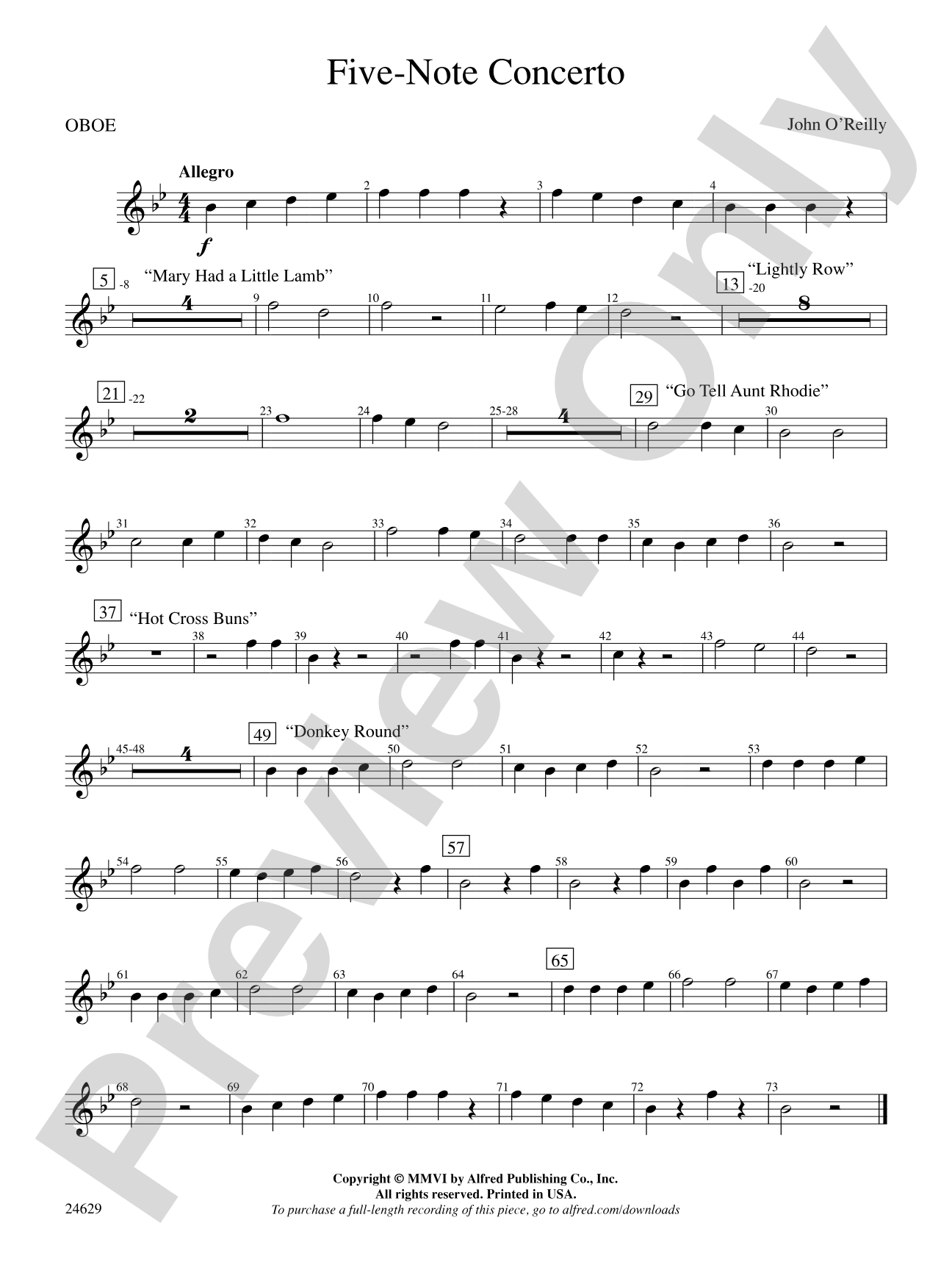 Five-Note Concerto: Oboe