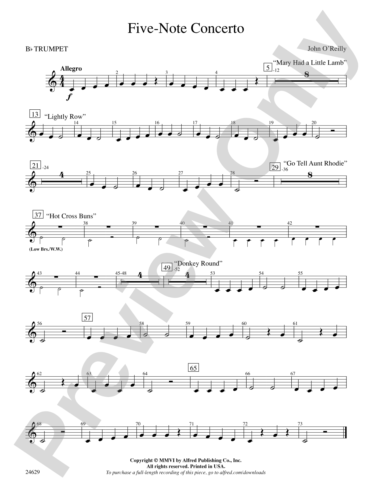 Five-Note Concerto: 1st B-flat Trumpet