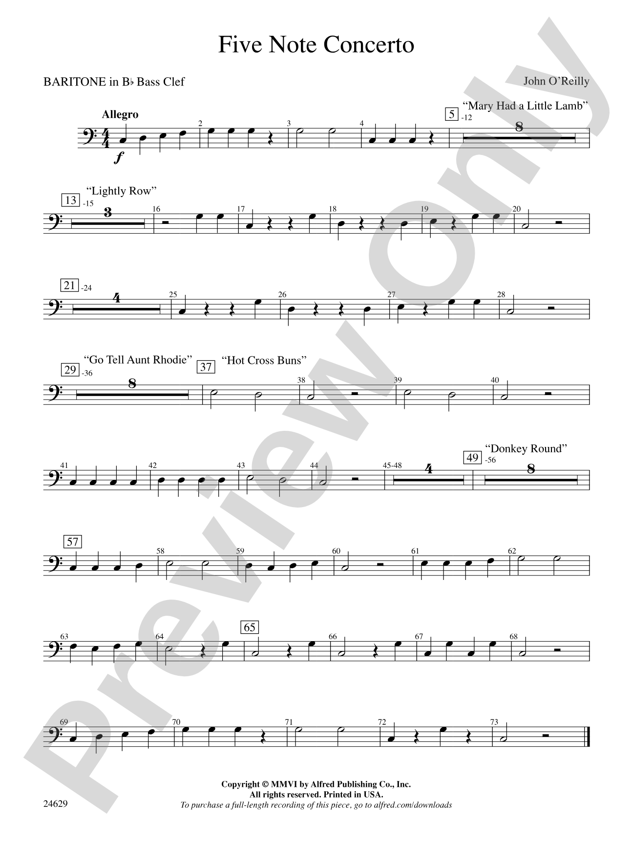 Five-Note Concerto: (wp) B-flat Baritone B.C.
