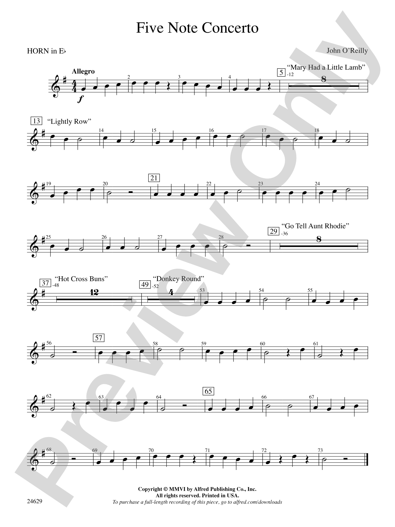 Five-Note Concerto: (wp) 1st Horn in E-flat