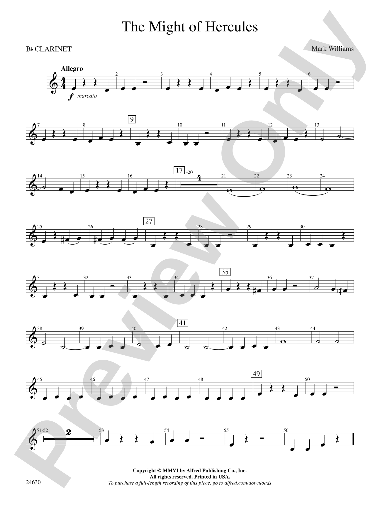 The Might of Hercules: 1st B-flat Clarinet
