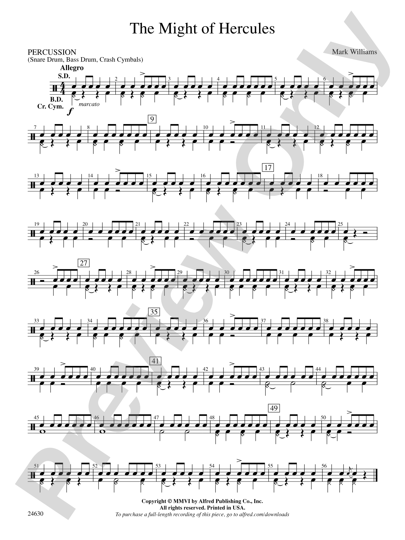 The Might of Hercules: 1st Percussion