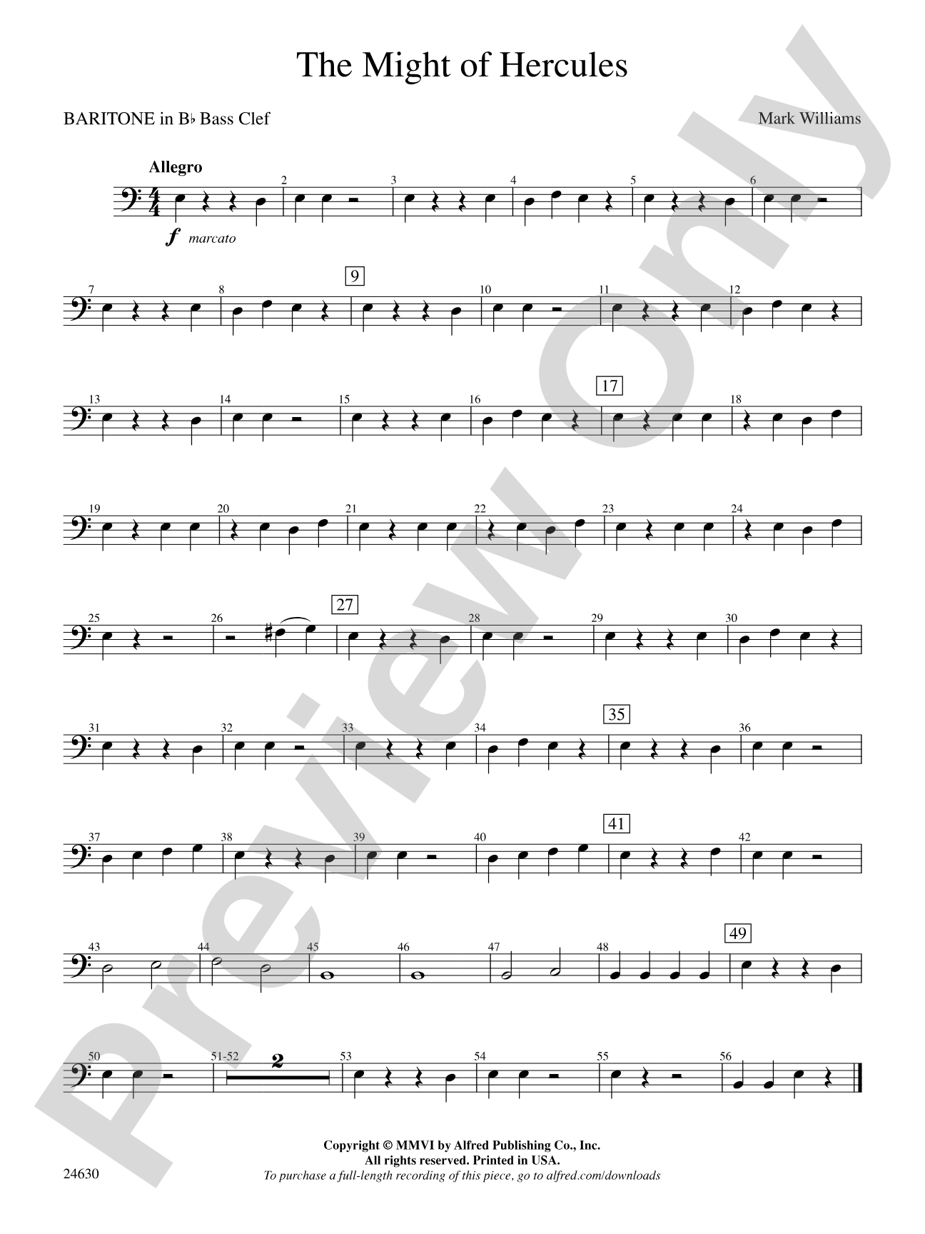 The Might of Hercules: (wp) B-flat Baritone B.C.