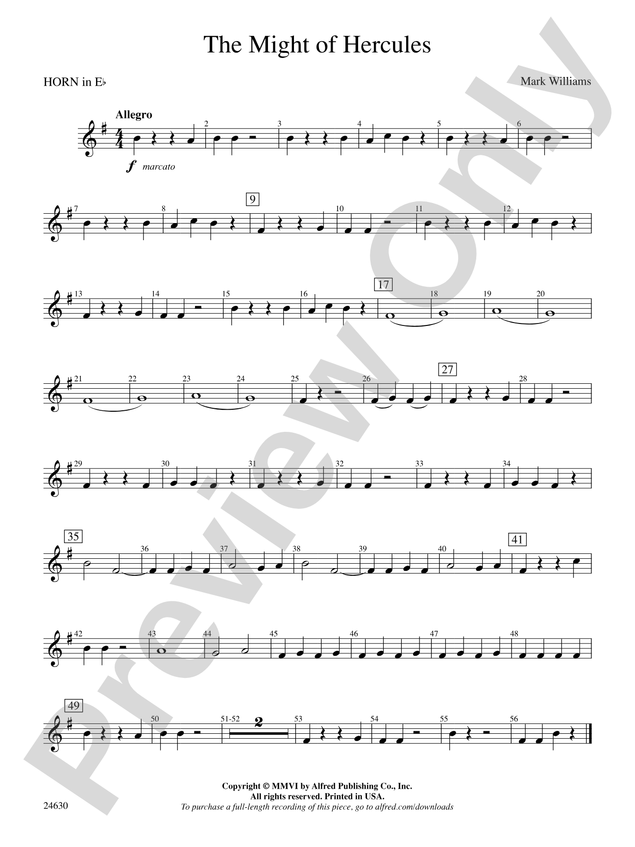 The Might of Hercules: (wp) 1st Horn in E-flat