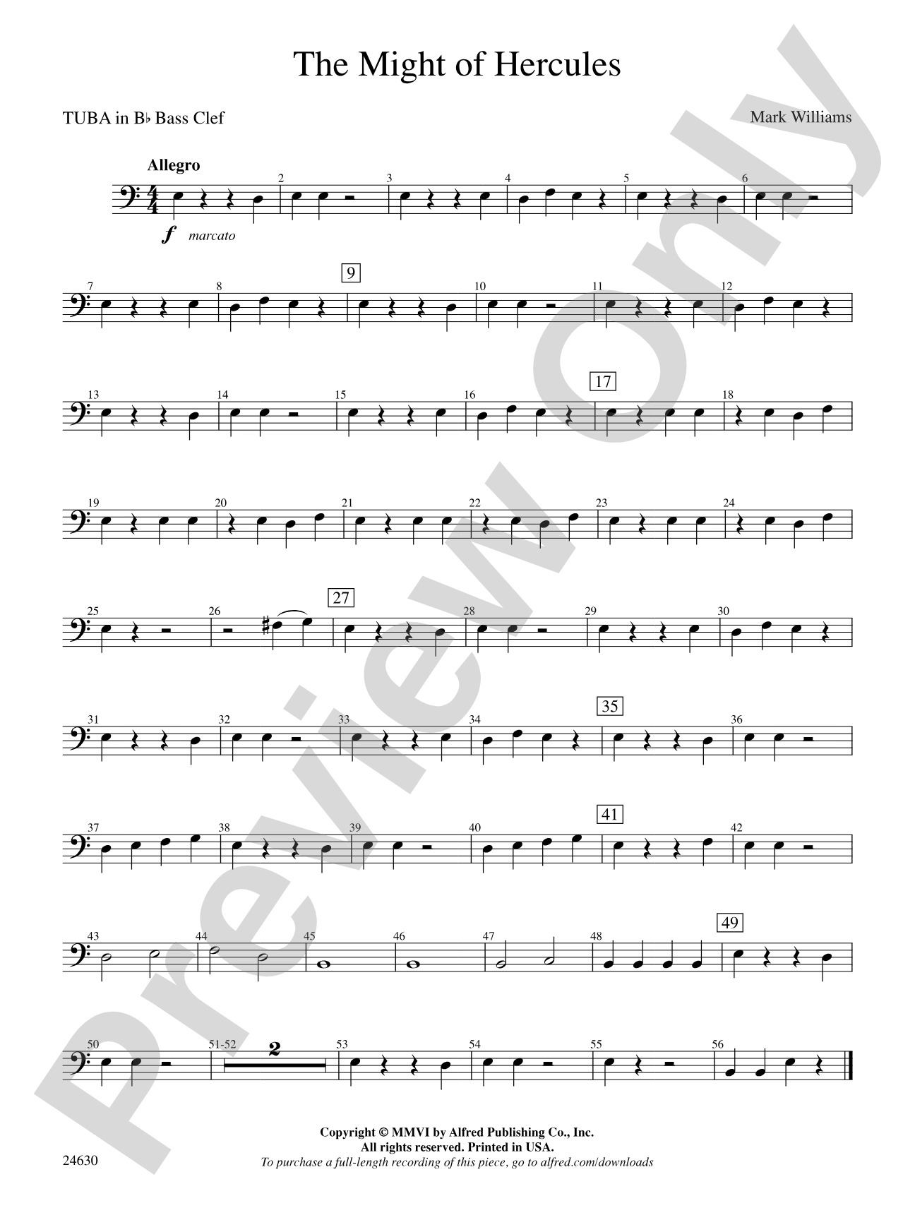 The Might of Hercules: (wp) B-flat Tuba B.C.