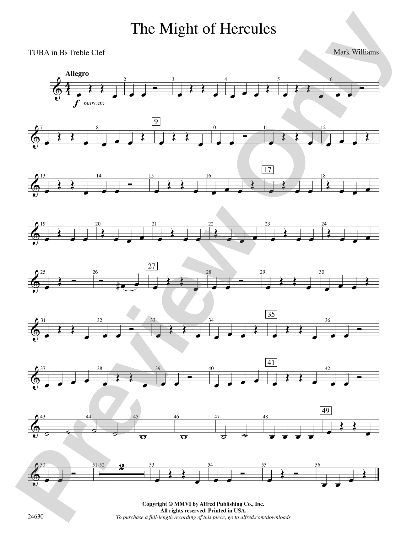 The Might of Hercules: (wp) B-flat Tuba T.C.