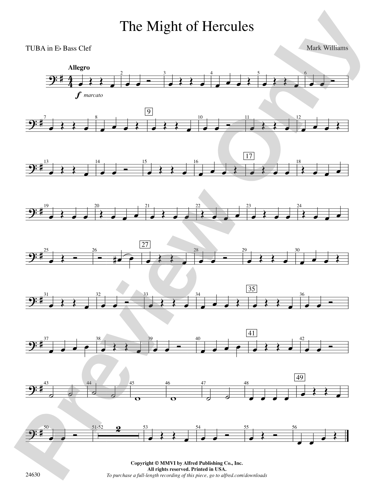 The Might of Hercules: (wp) E-flat Tuba B.C.