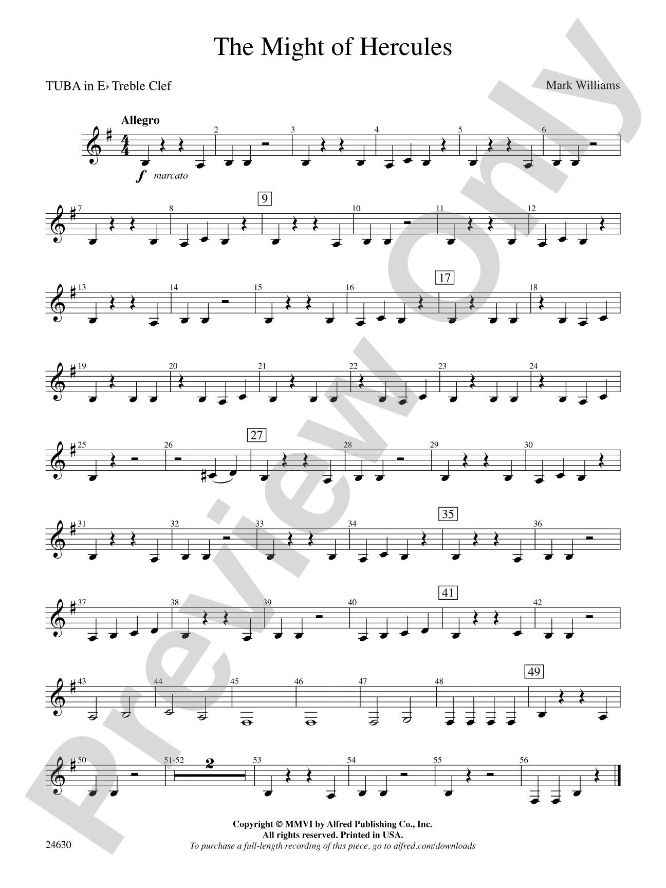 The Might of Hercules: (wp) E-flat Tuba T.C.
