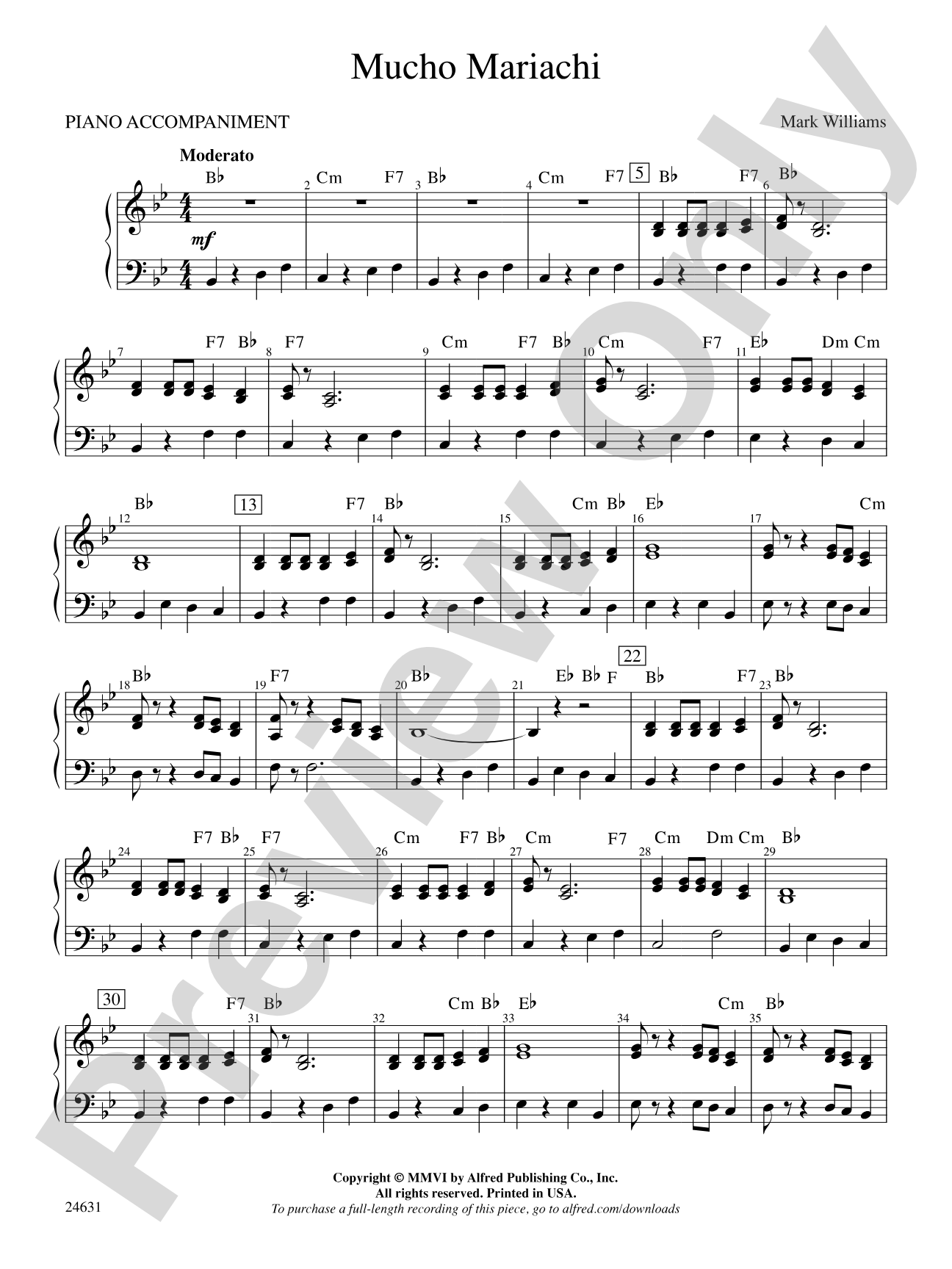 Mucho Mariachi: Piano Accompaniment