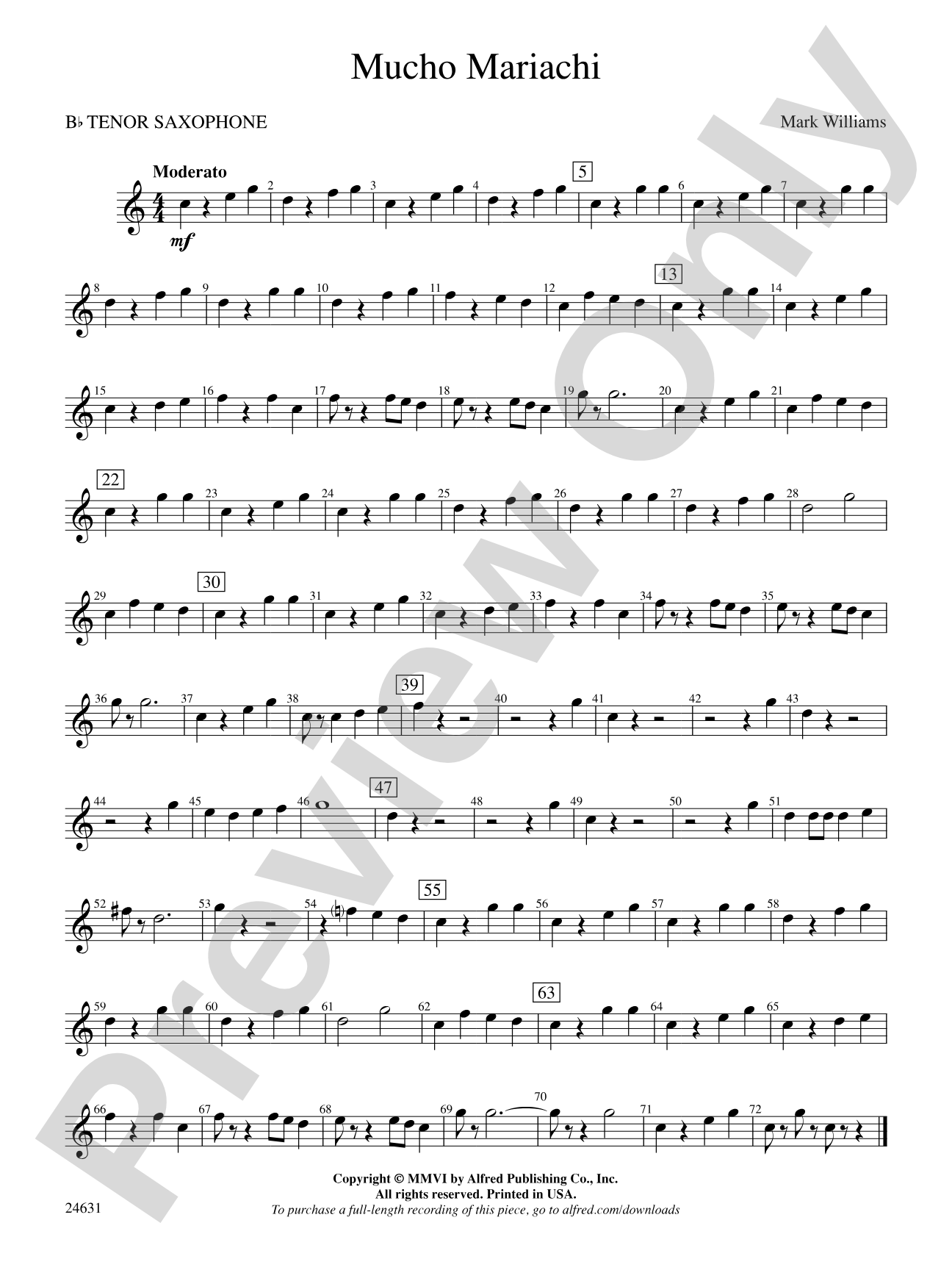 Mucho Mariachi: B-flat Tenor Saxophone