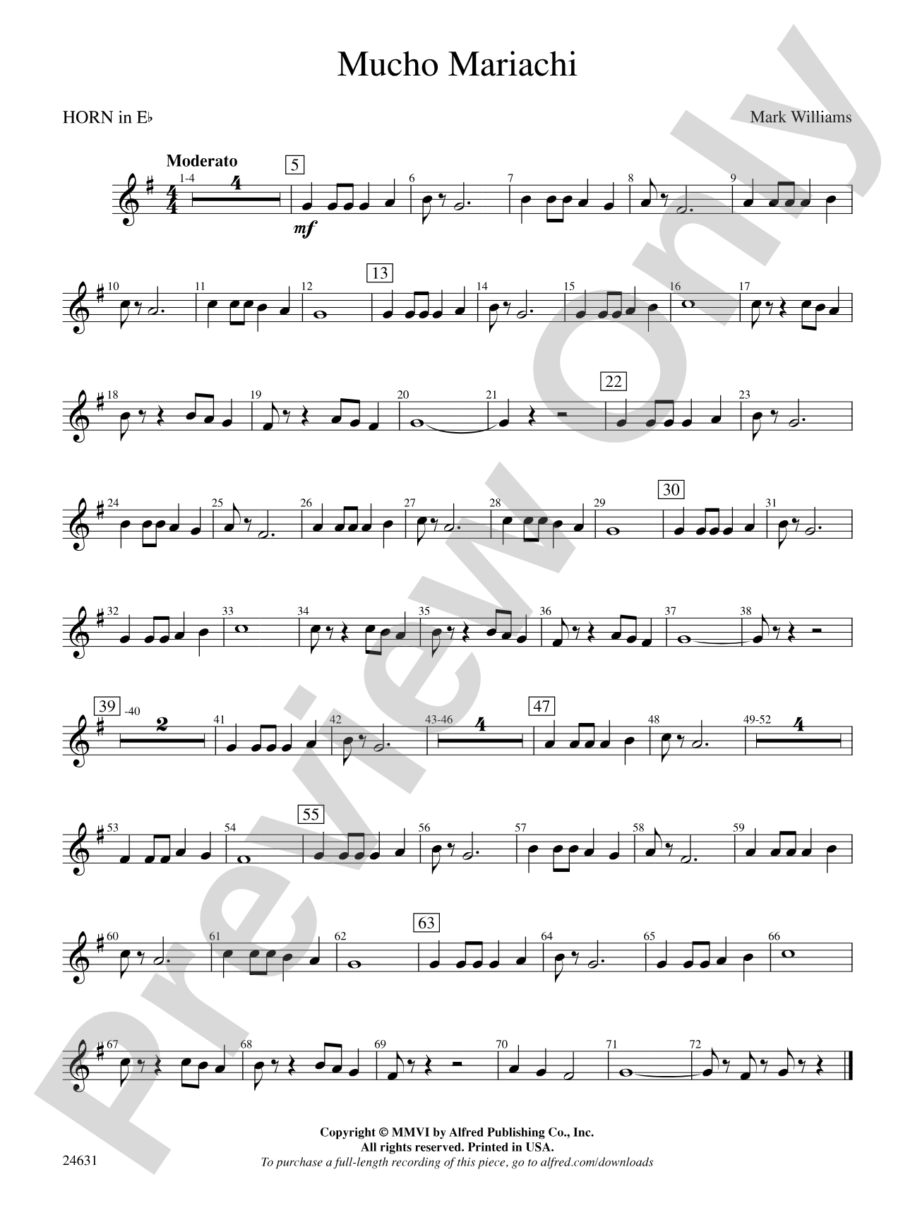 Mucho Mariachi: (wp) 1st Horn in E-flat
