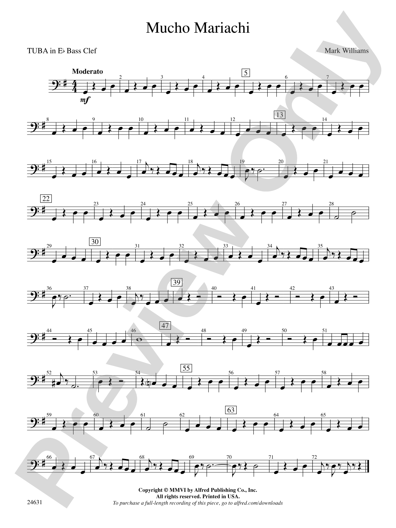 Mucho Mariachi: (wp) E-flat Tuba B.C.