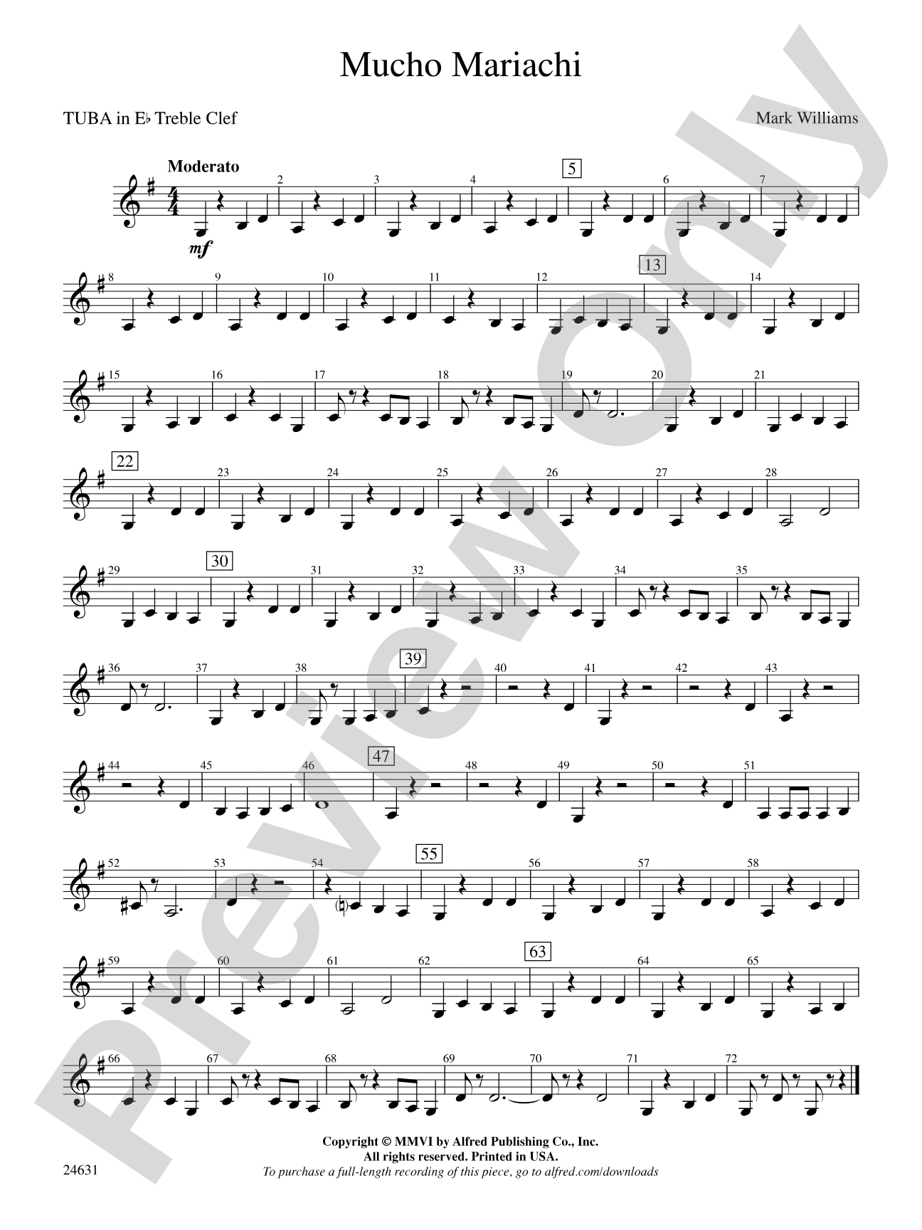 Mucho Mariachi: (wp) E-flat Tuba T.C.
