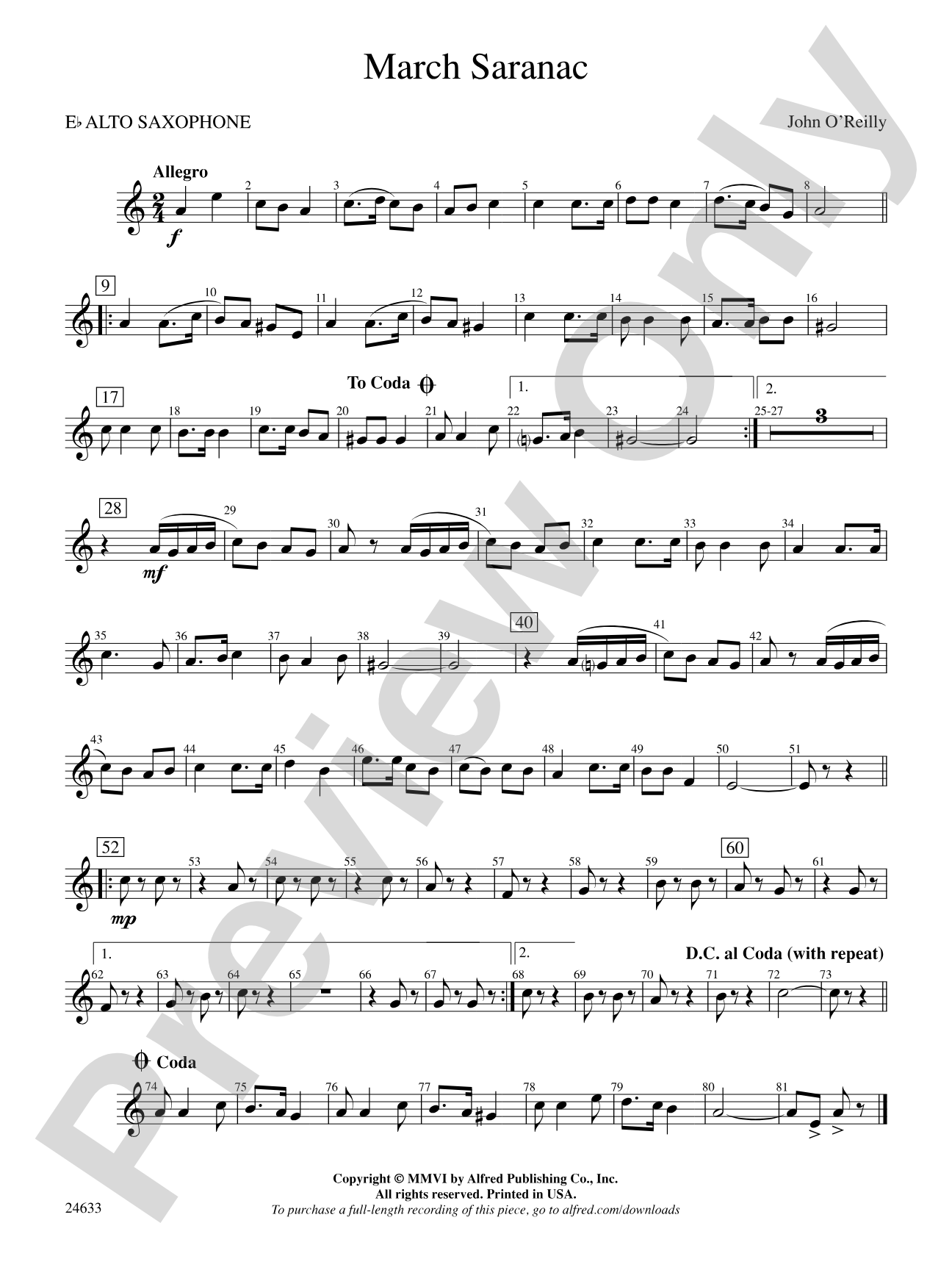 March Saranac: E-flat Alto Saxophone