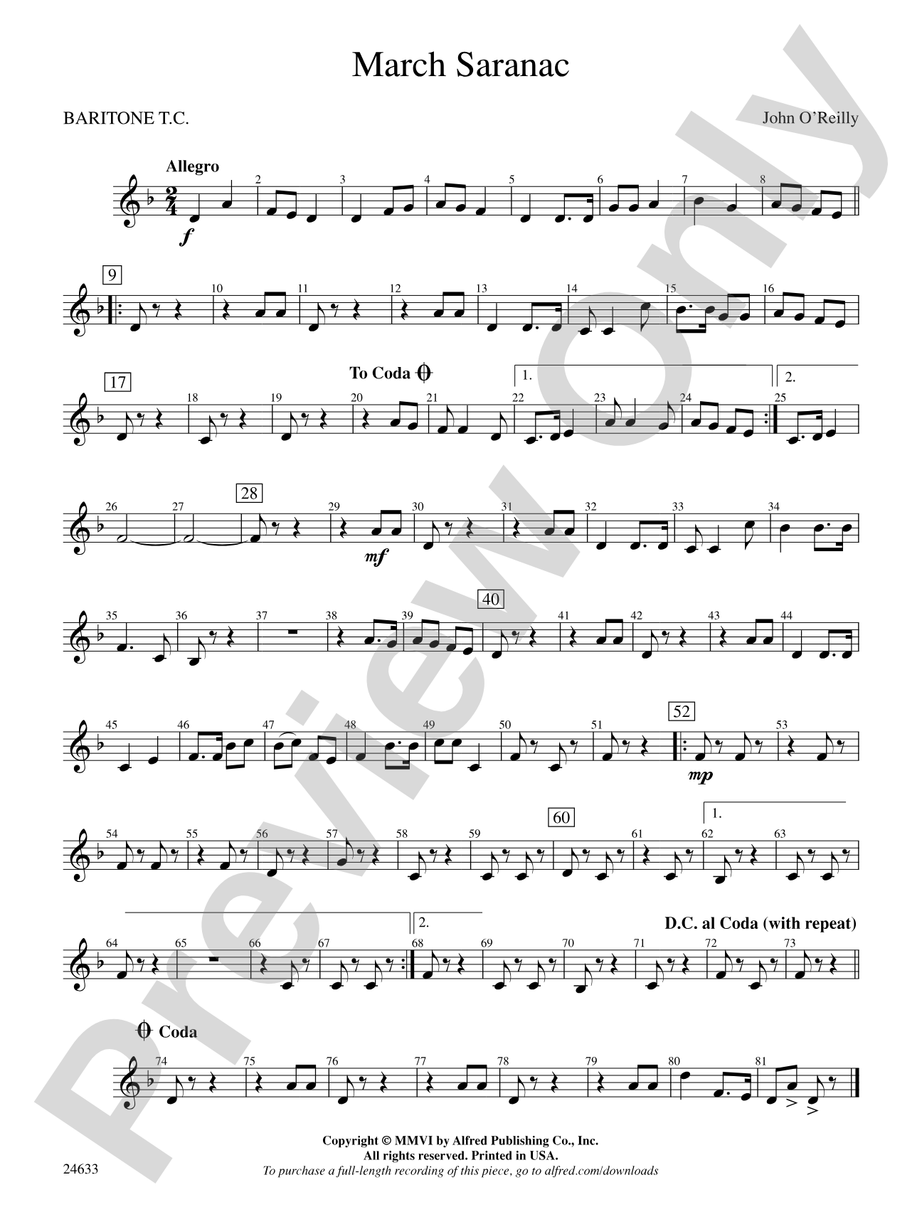 March Saranac: Baritone T.C.