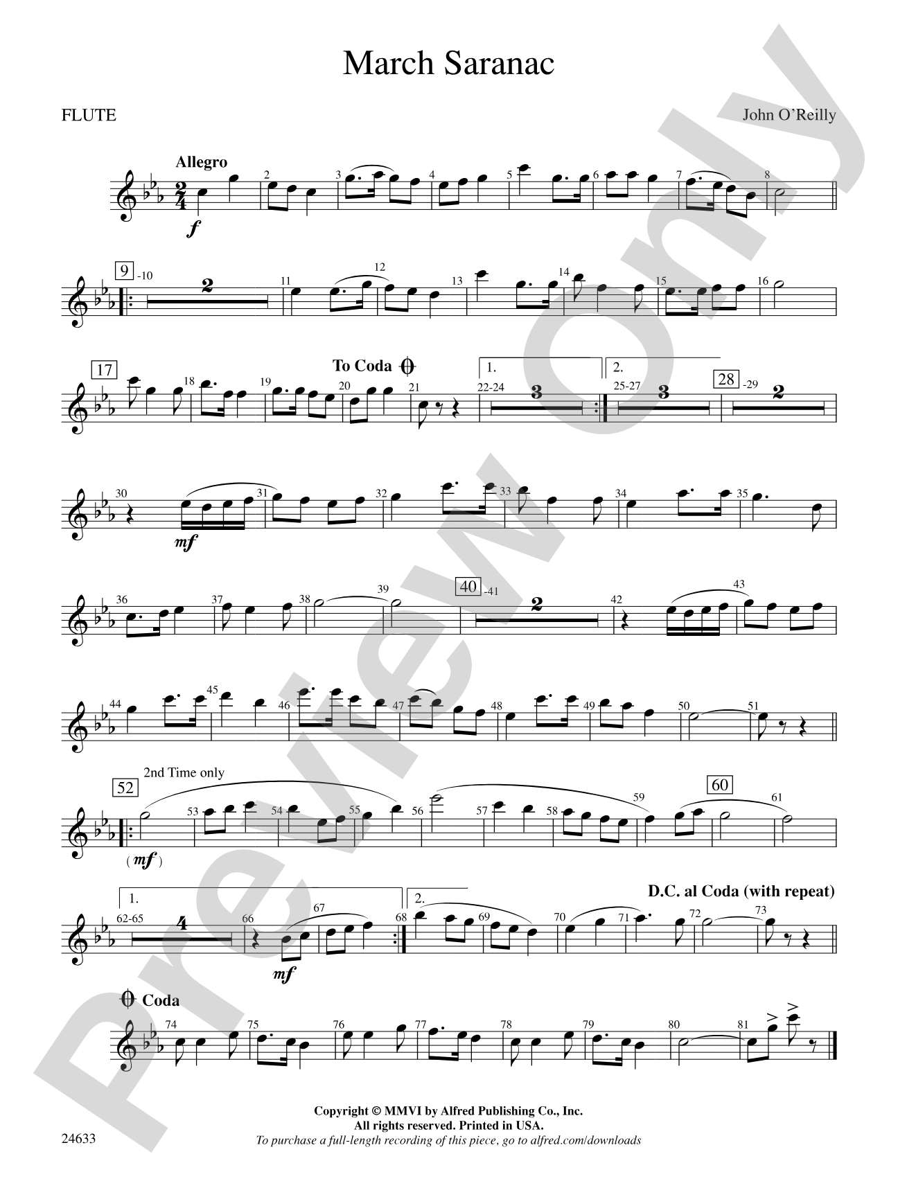 March Saranac: Flute