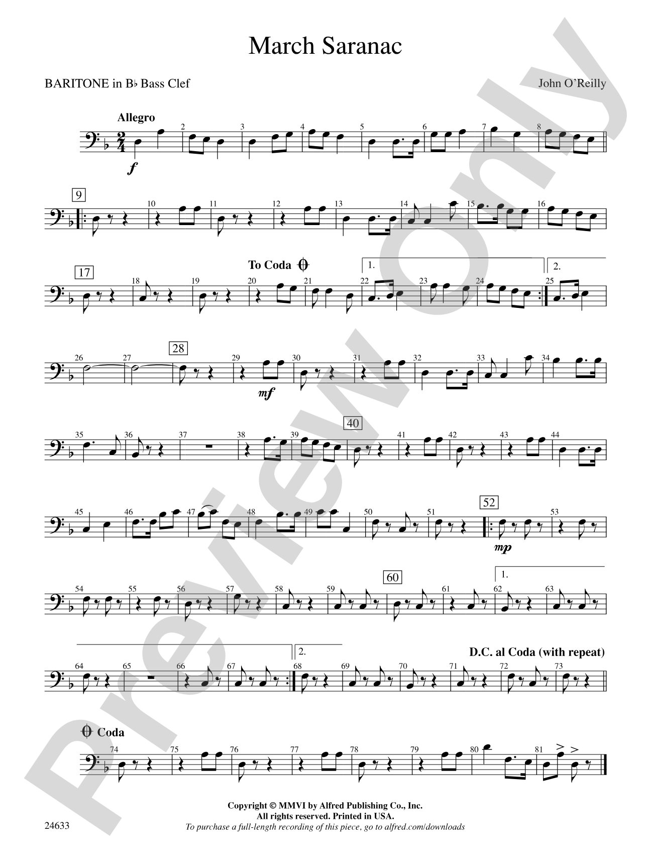 March Saranac: (wp) B-flat Baritone B.C.