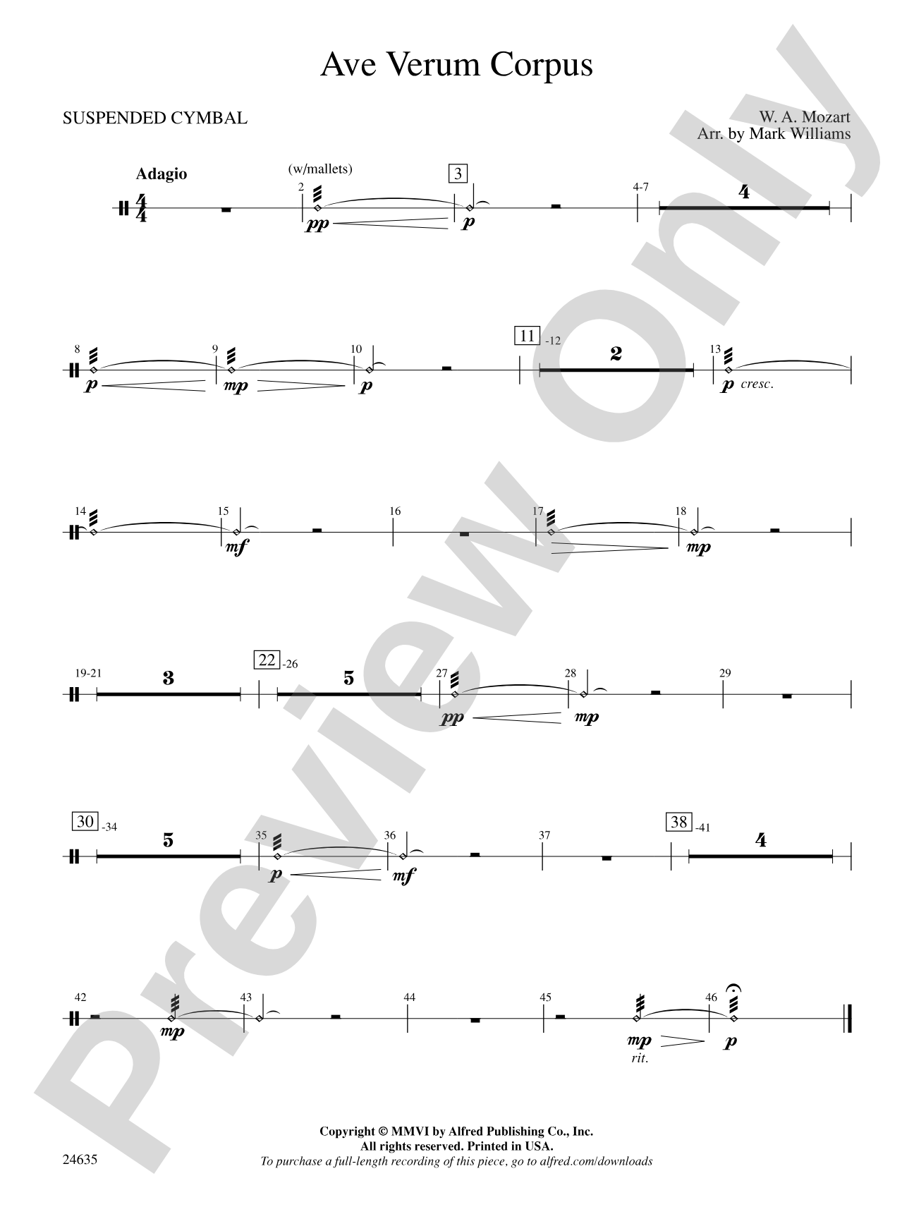 Ave Verum Corpus: Cymbals