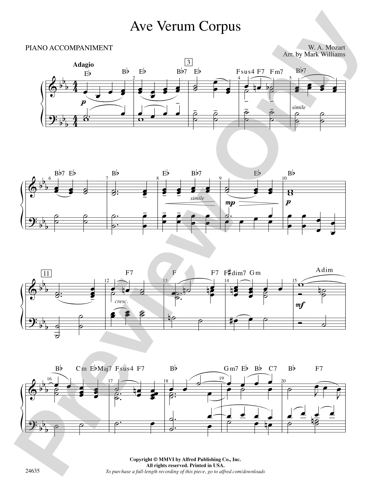Ave Verum Corpus: Piano Accompaniment