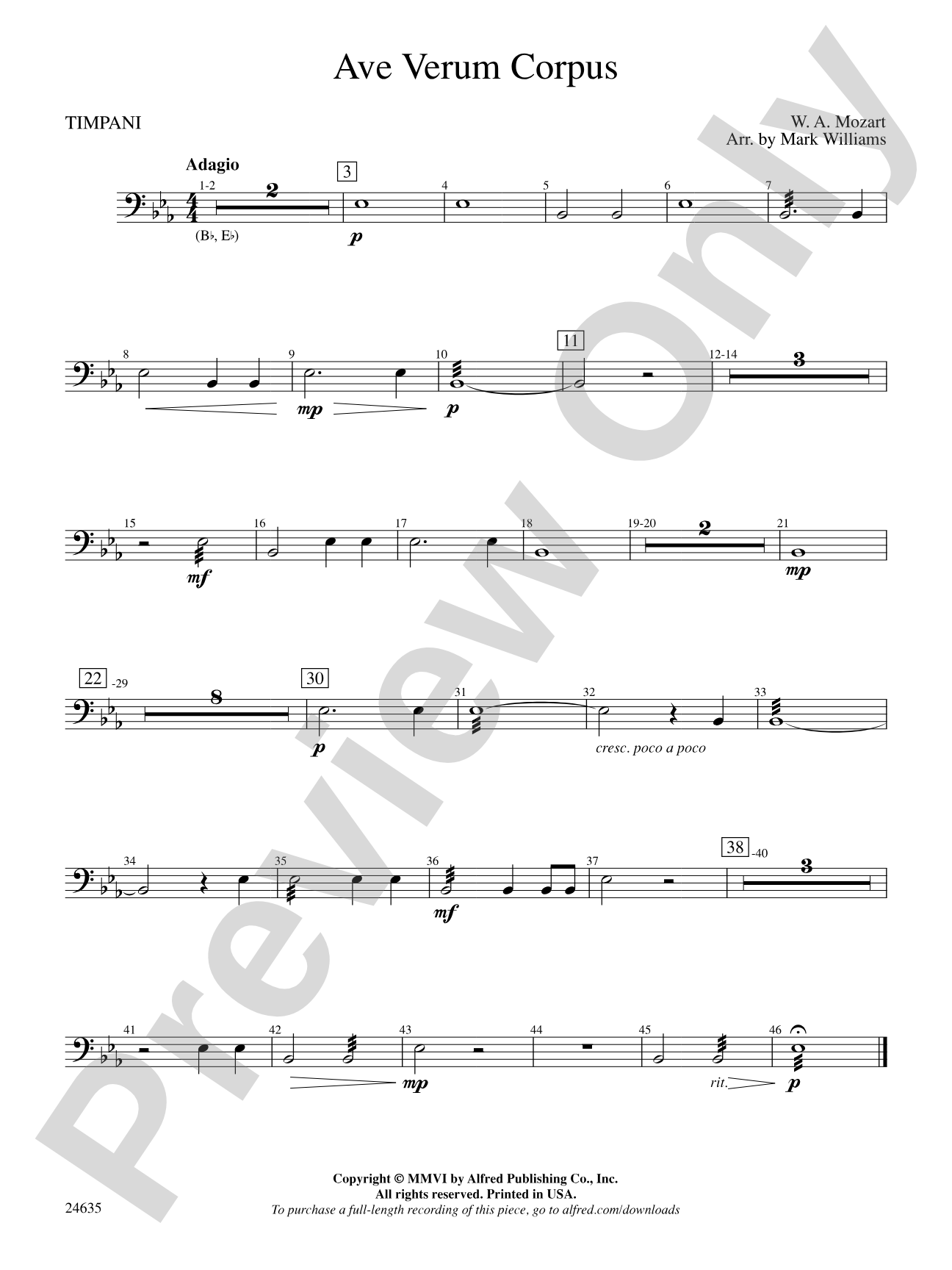 Ave Verum Corpus: Timpani