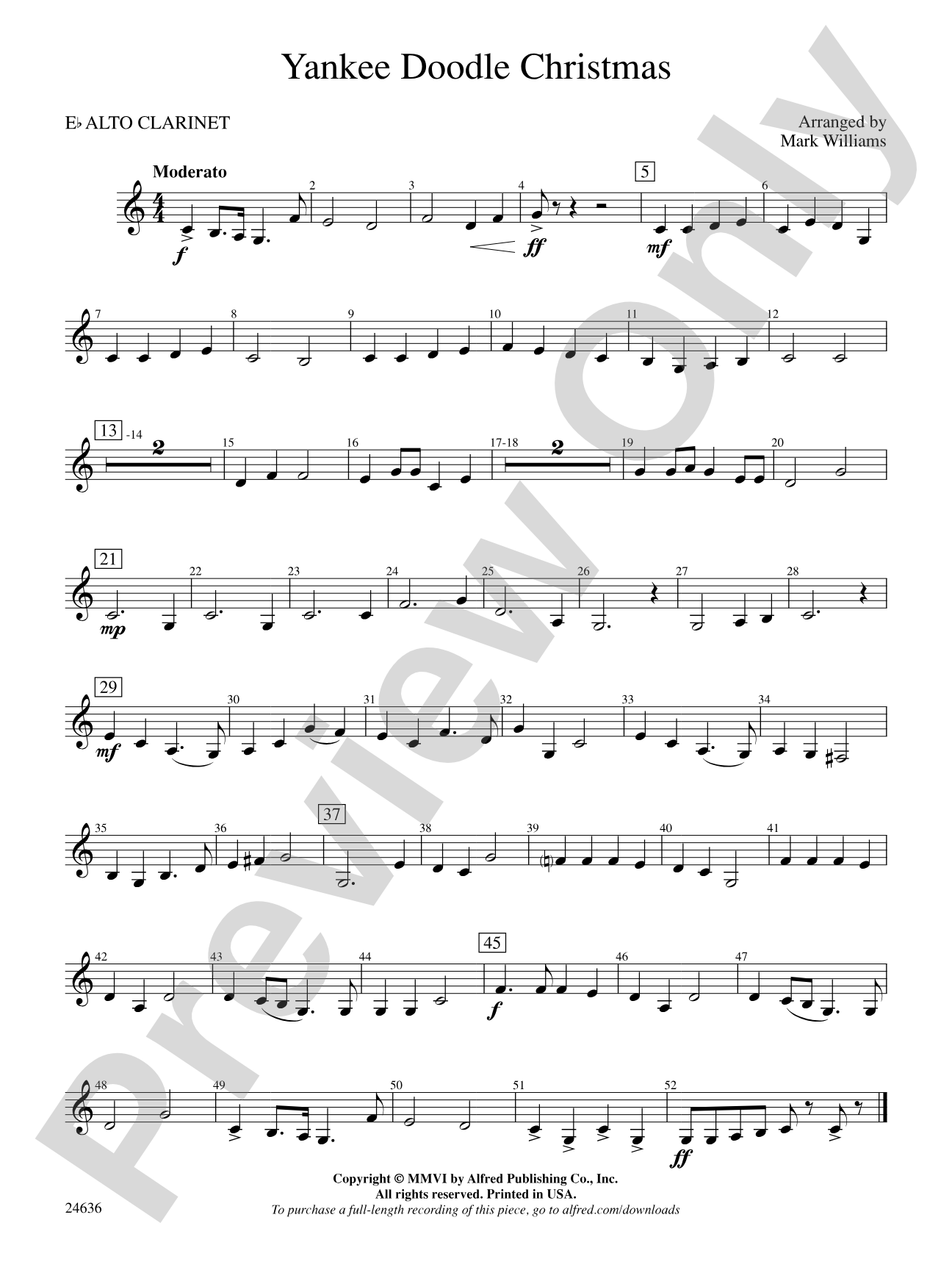 Yankee Doodle Christmas: E-flat Alto Clarinet
