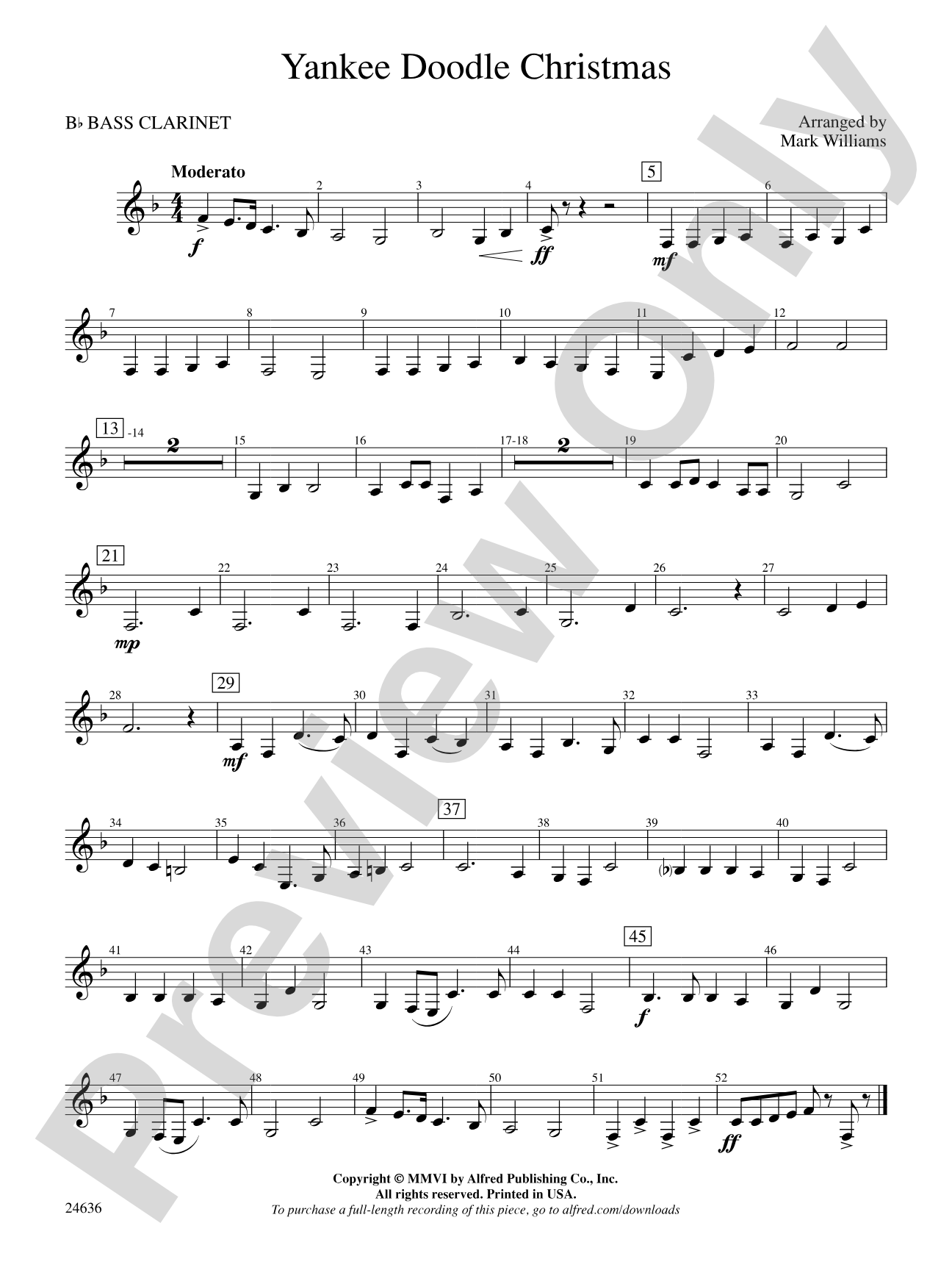 Yankee Doodle Christmas: B-flat Bass Clarinet