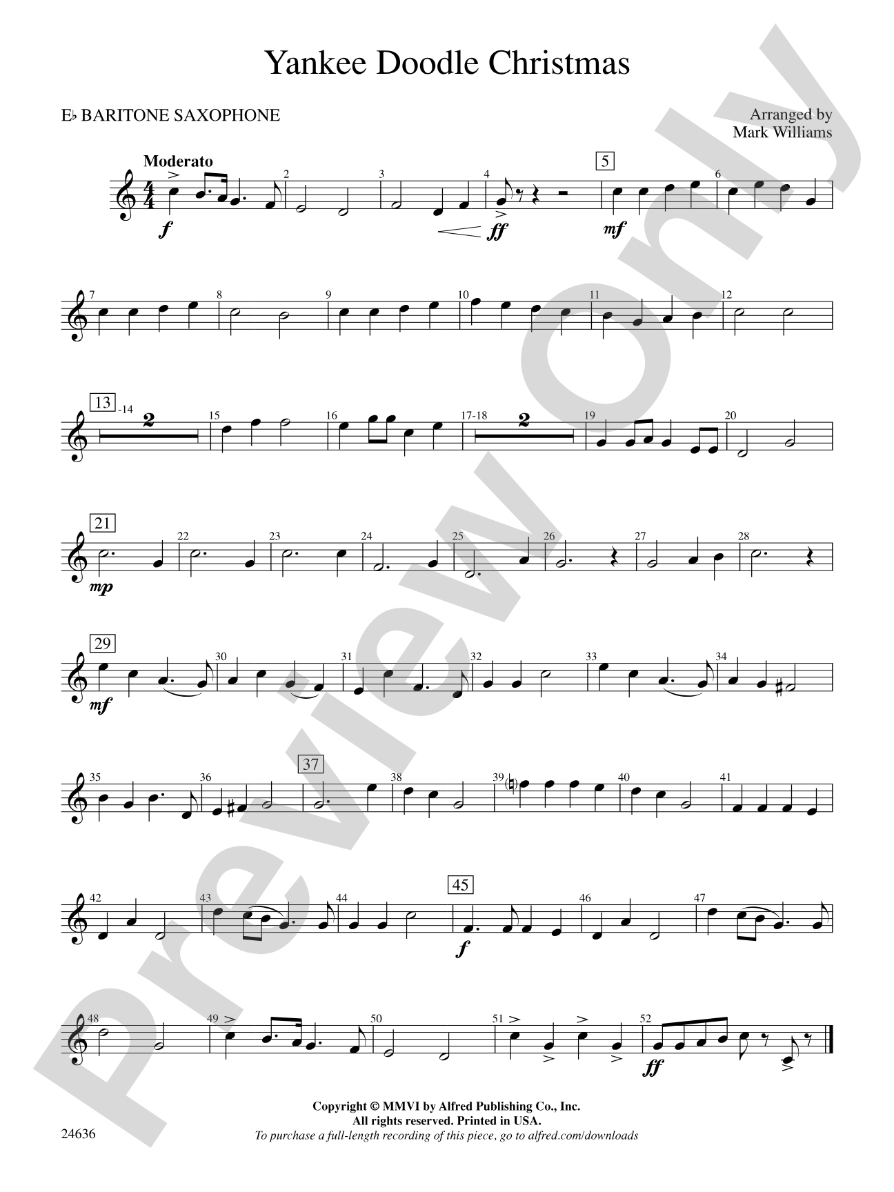 Yankee Doodle Christmas: E-flat Baritone Saxophone