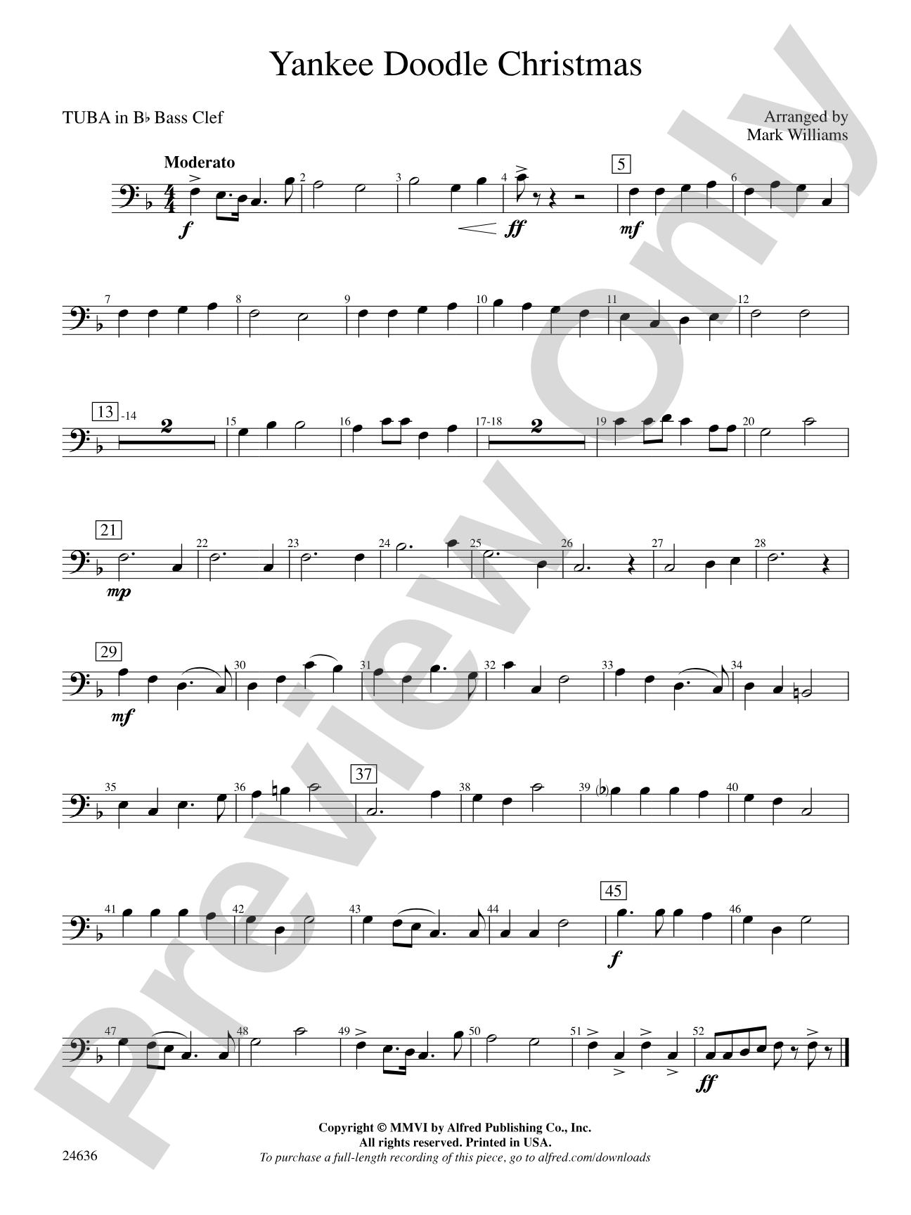 Yankee Doodle Christmas: (wp) B-flat Tuba B.C.