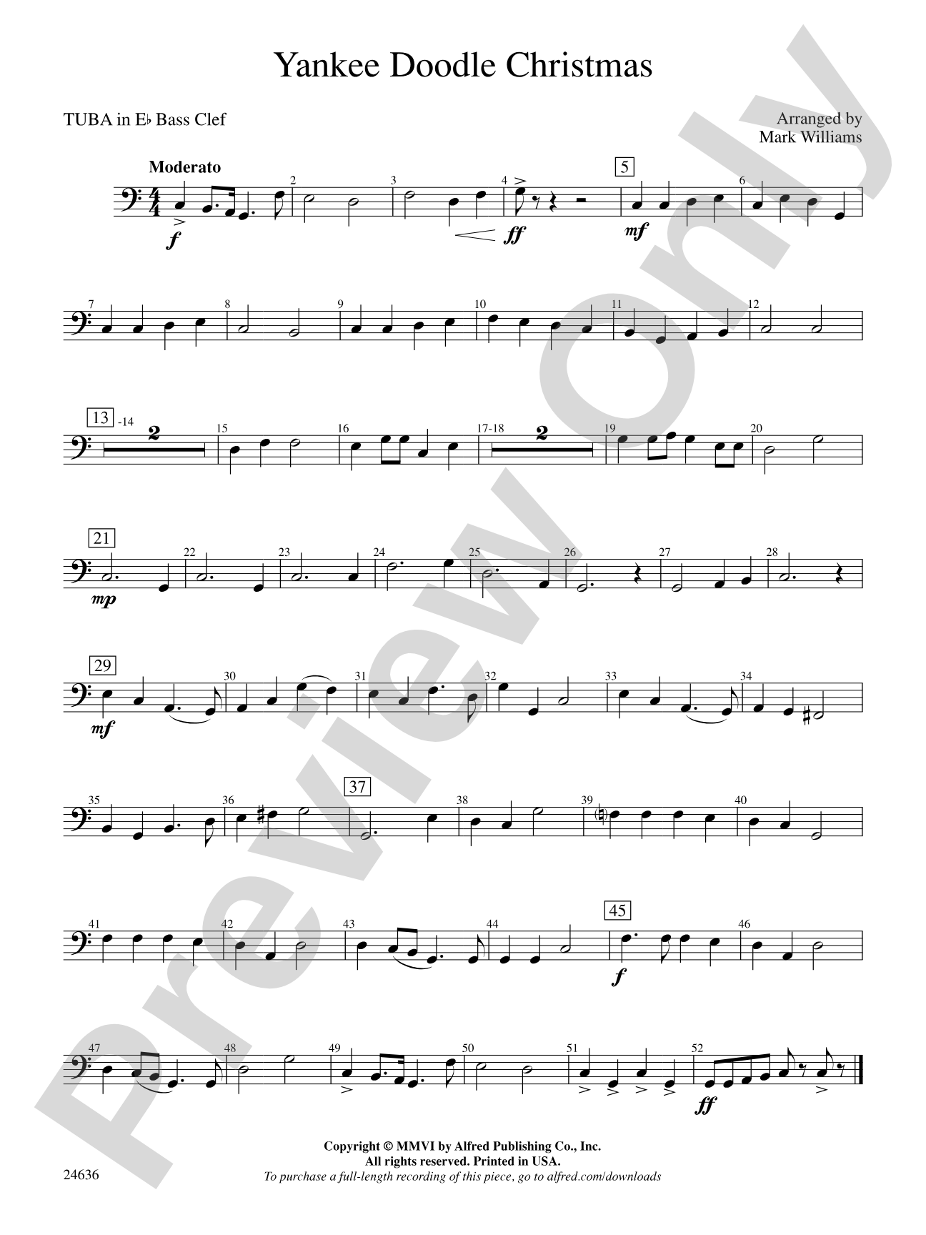 Yankee Doodle Christmas: (wp) E-flat Tuba B.C.