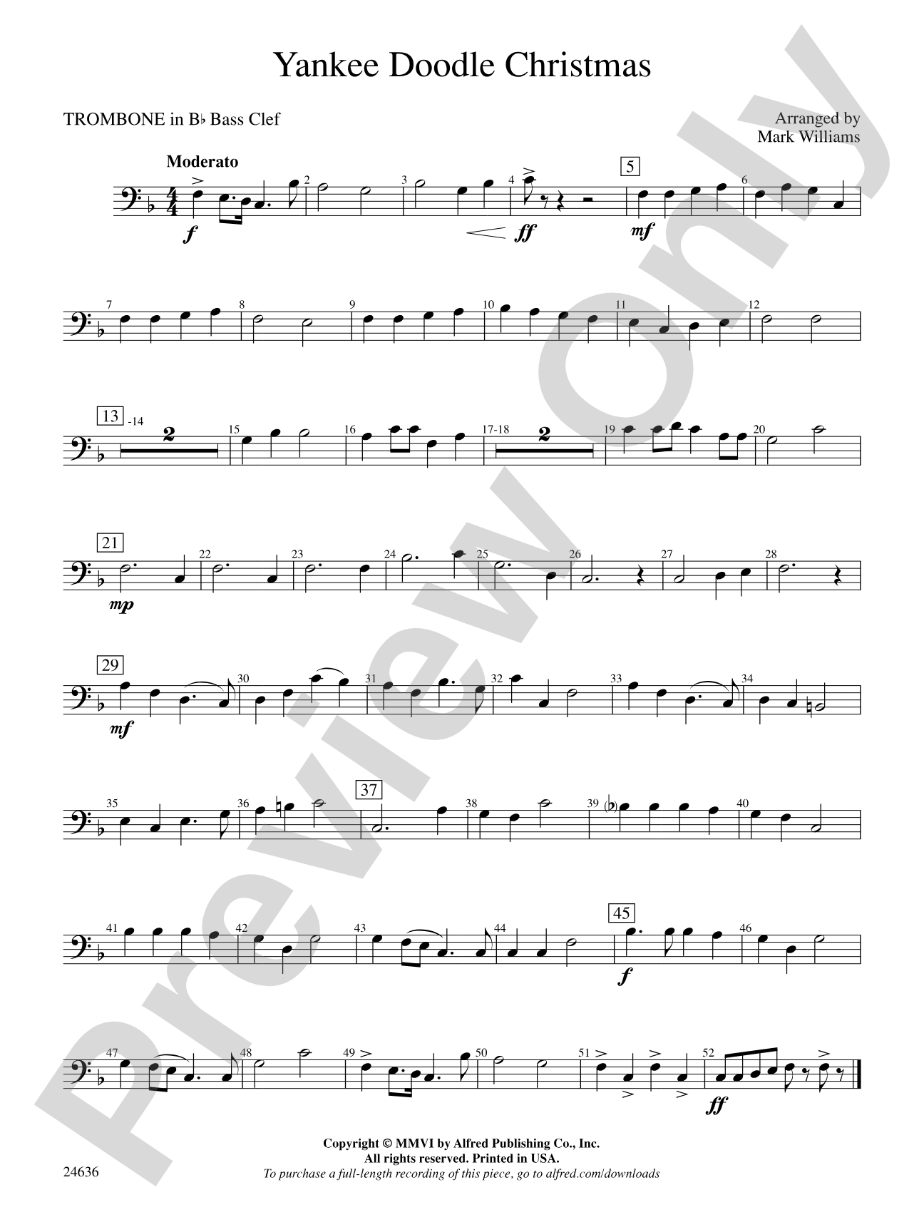 Yankee Doodle Christmas: (wp) 1st B-flat Trombone B.C.