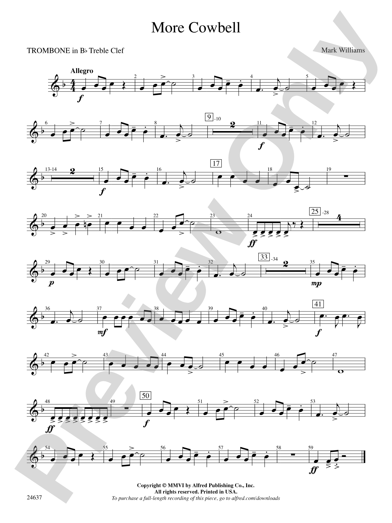 More Cowbell: (wp) 1st B-flat Trombone T.C.