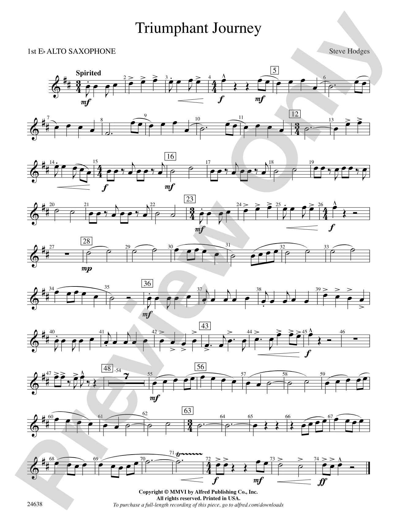 Triumphant Journey: E-flat Alto Saxophone
