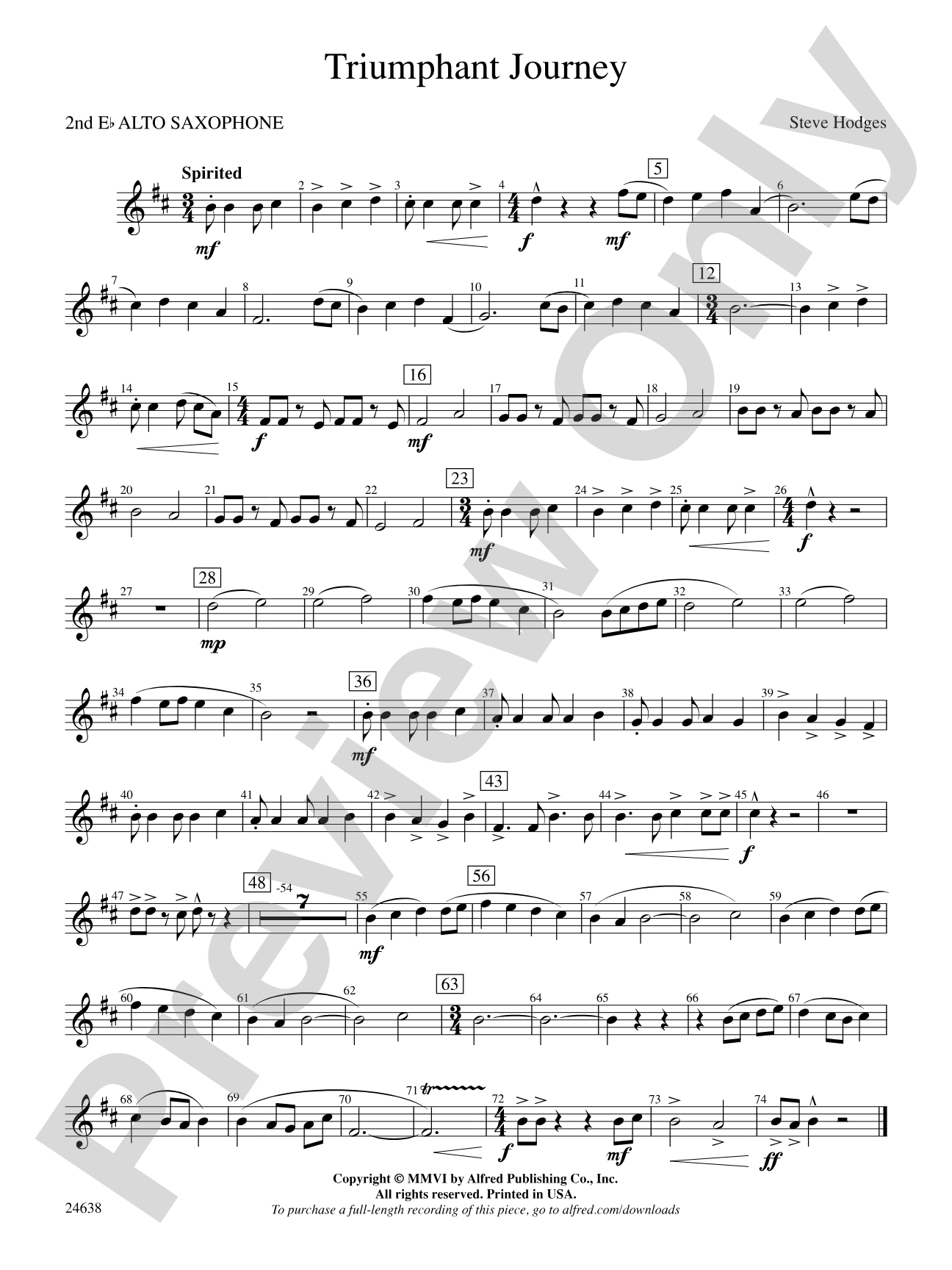 Triumphant Journey: 2nd E-flat Alto Saxophone