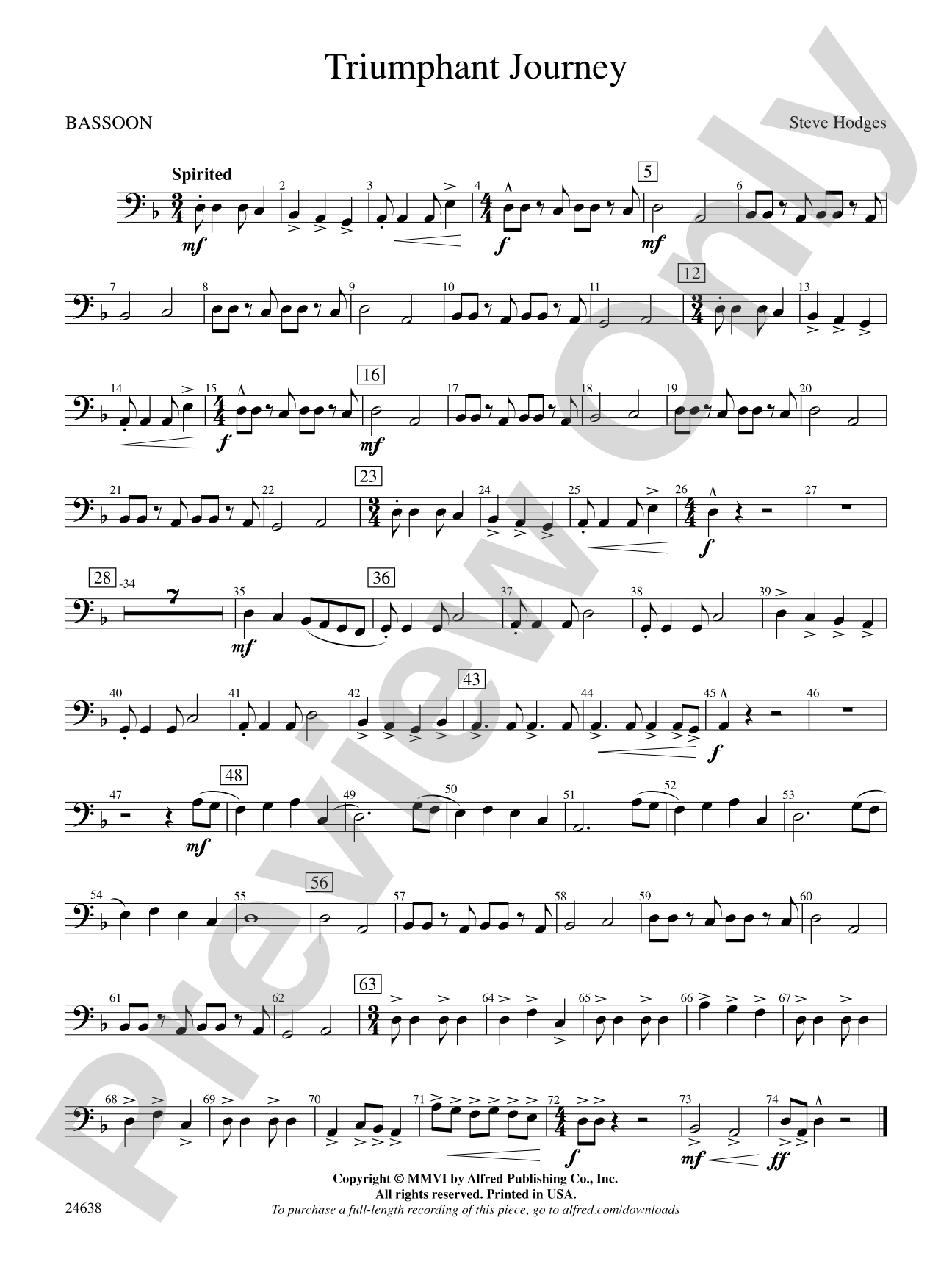 Triumphant Journey: Bassoon