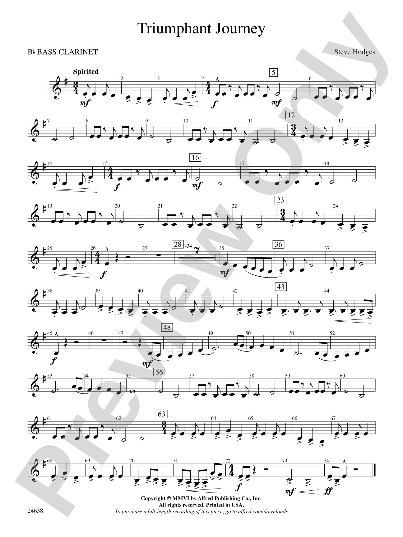 Triumphant Journey: B-flat Bass Clarinet