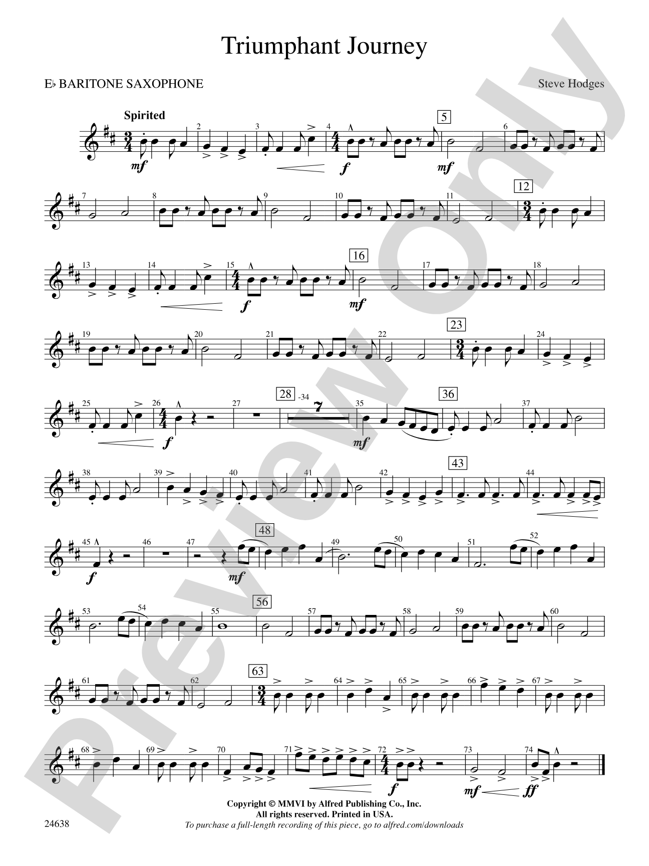 Triumphant Journey: E-flat Baritone Saxophone