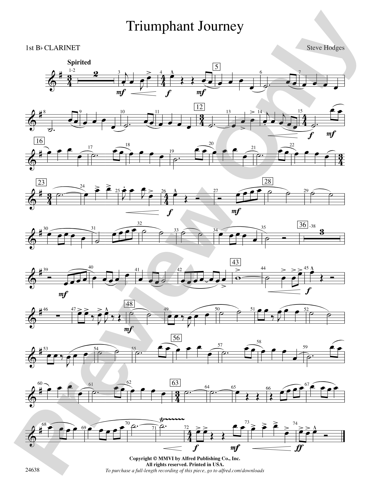 Triumphant Journey: 1st B-flat Clarinet