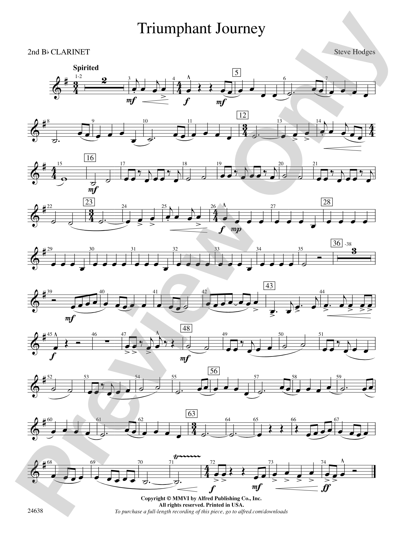 Triumphant Journey: 2nd B-flat Clarinet