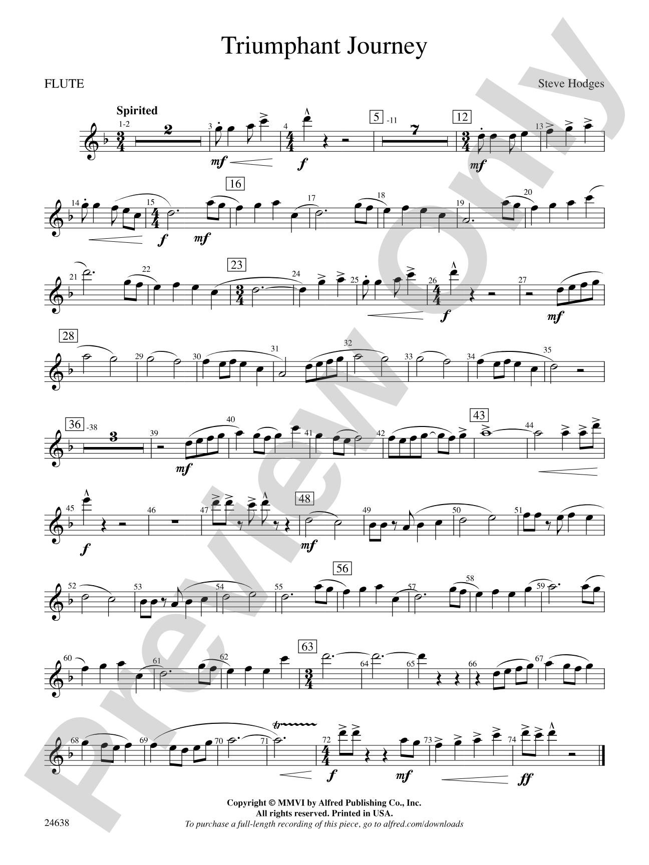 Triumphant Journey: Flute