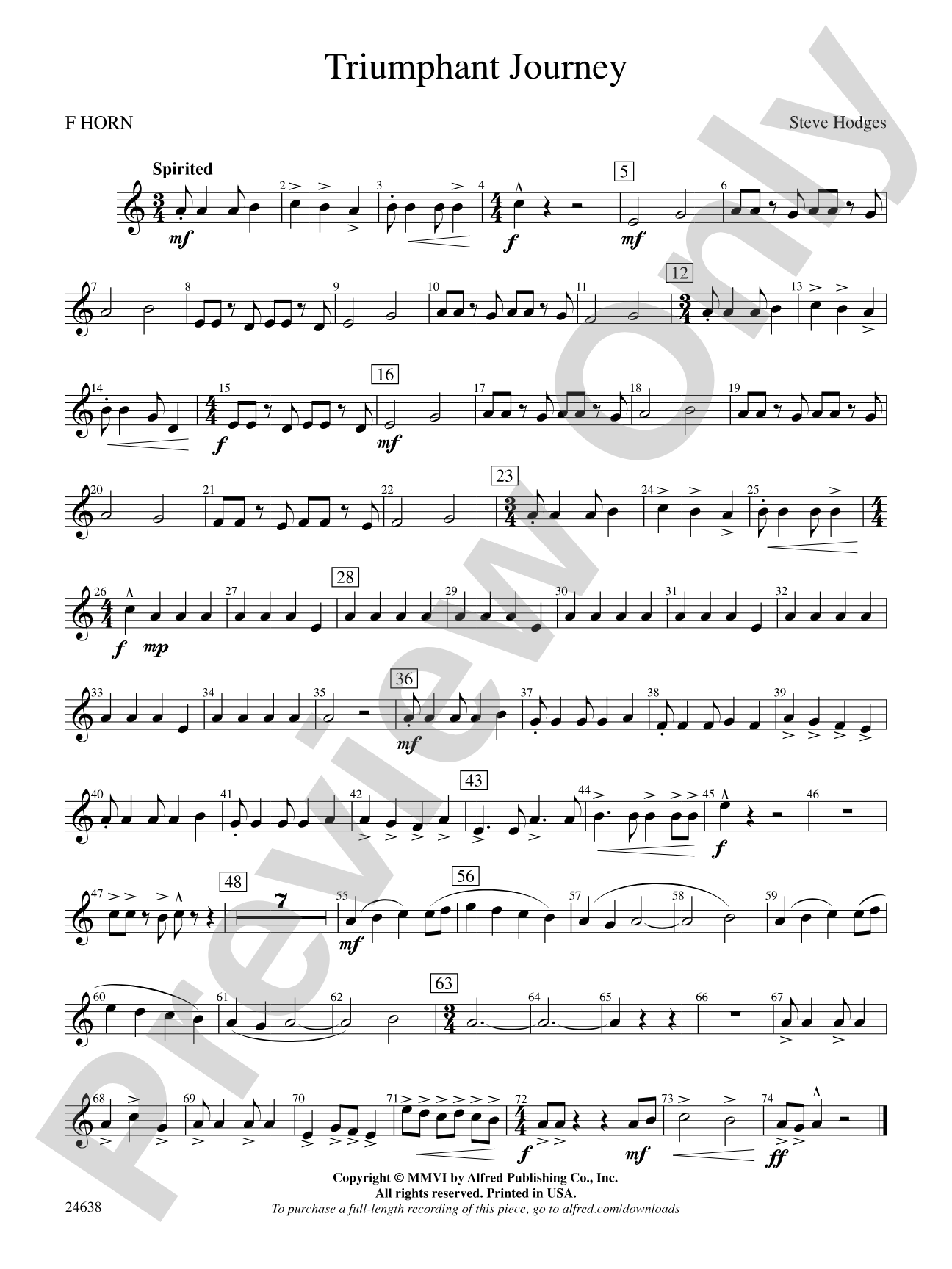 Triumphant Journey: 1st F Horn